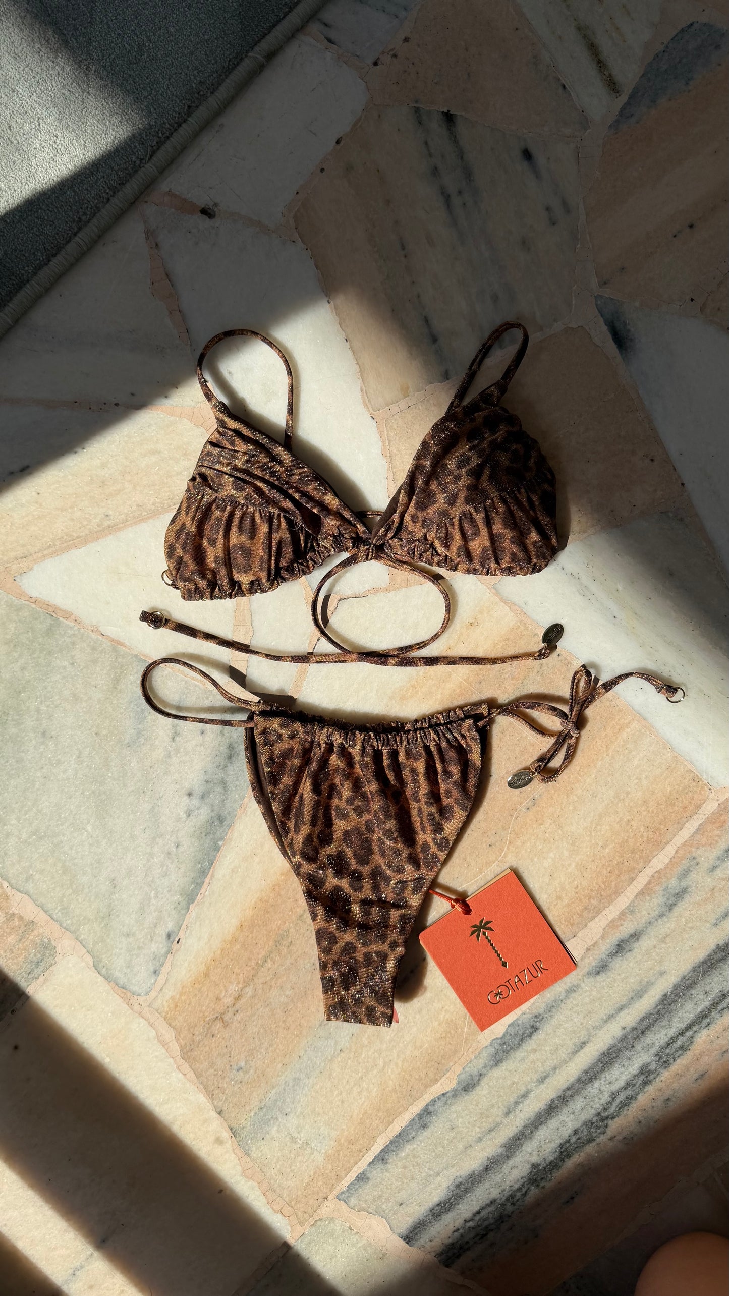 Bikini triangolo maculato lurex Cotazur