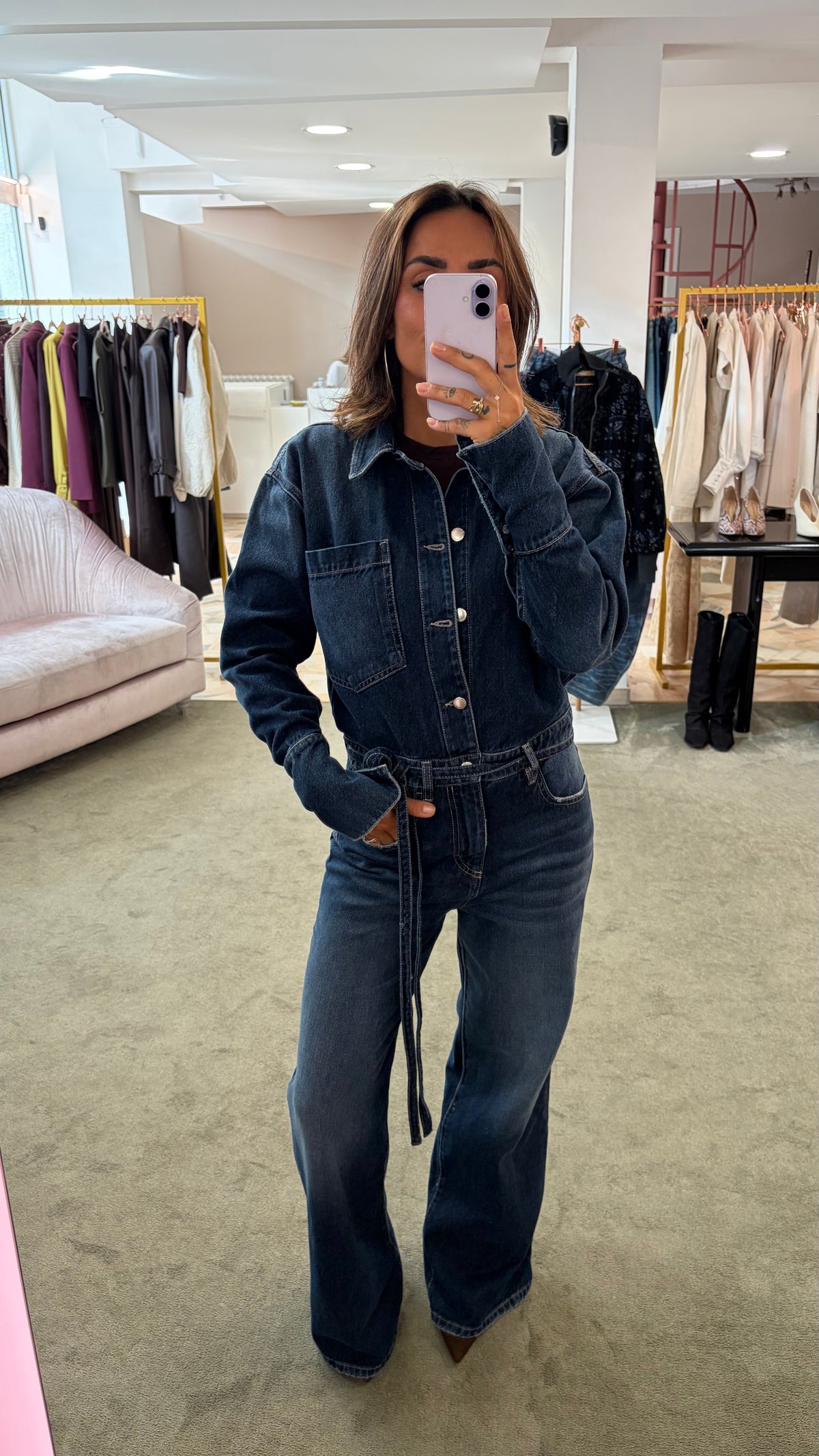Jumpsuit anya blu scuro Icon Denim