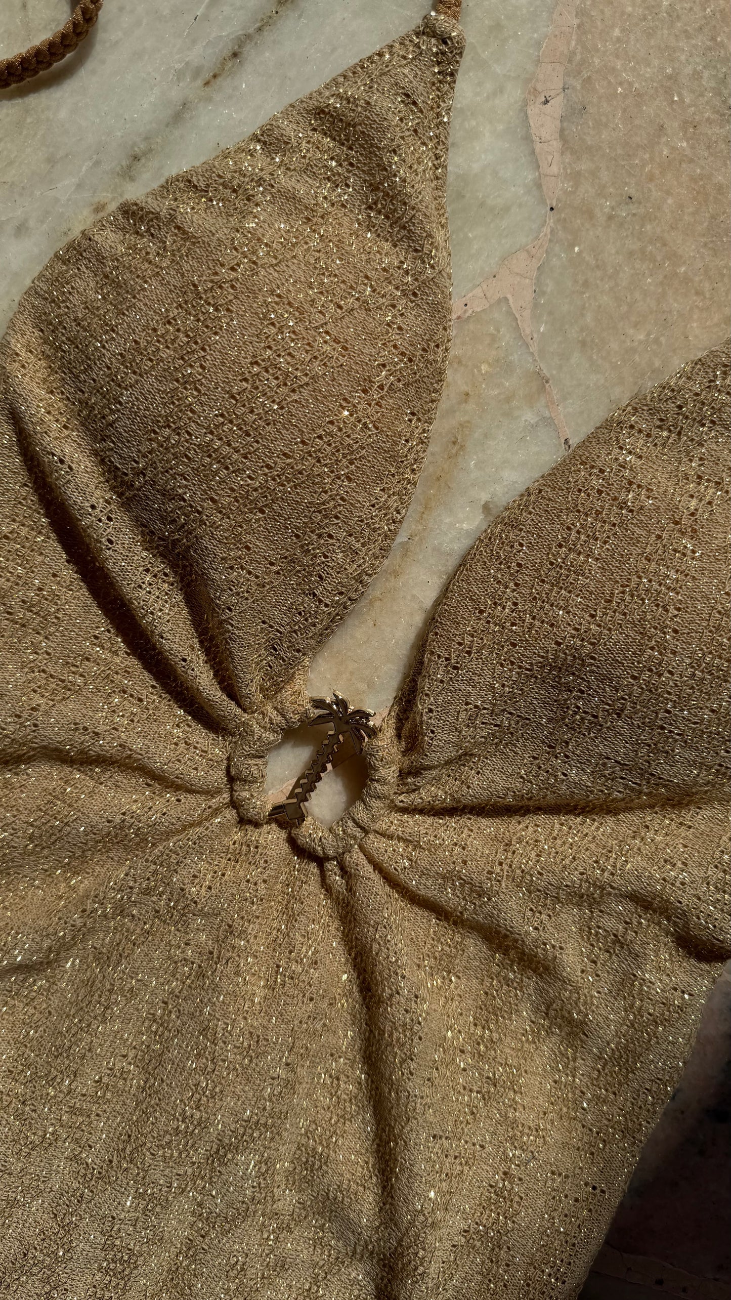 Costume intero oro in maglia Cotazur