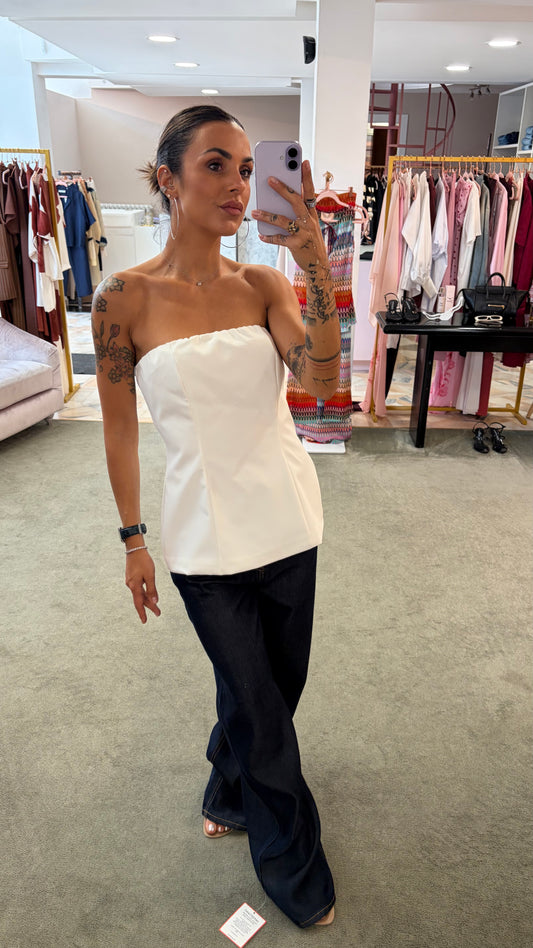 Bustier bianco a fascia ks