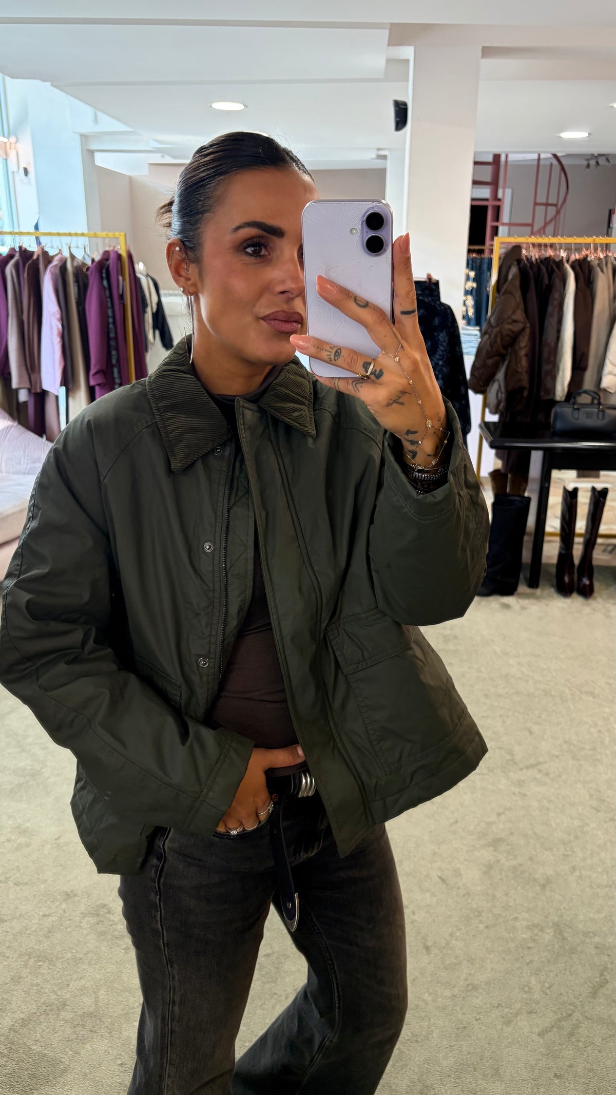 Giacca simil barbour verde forest sy