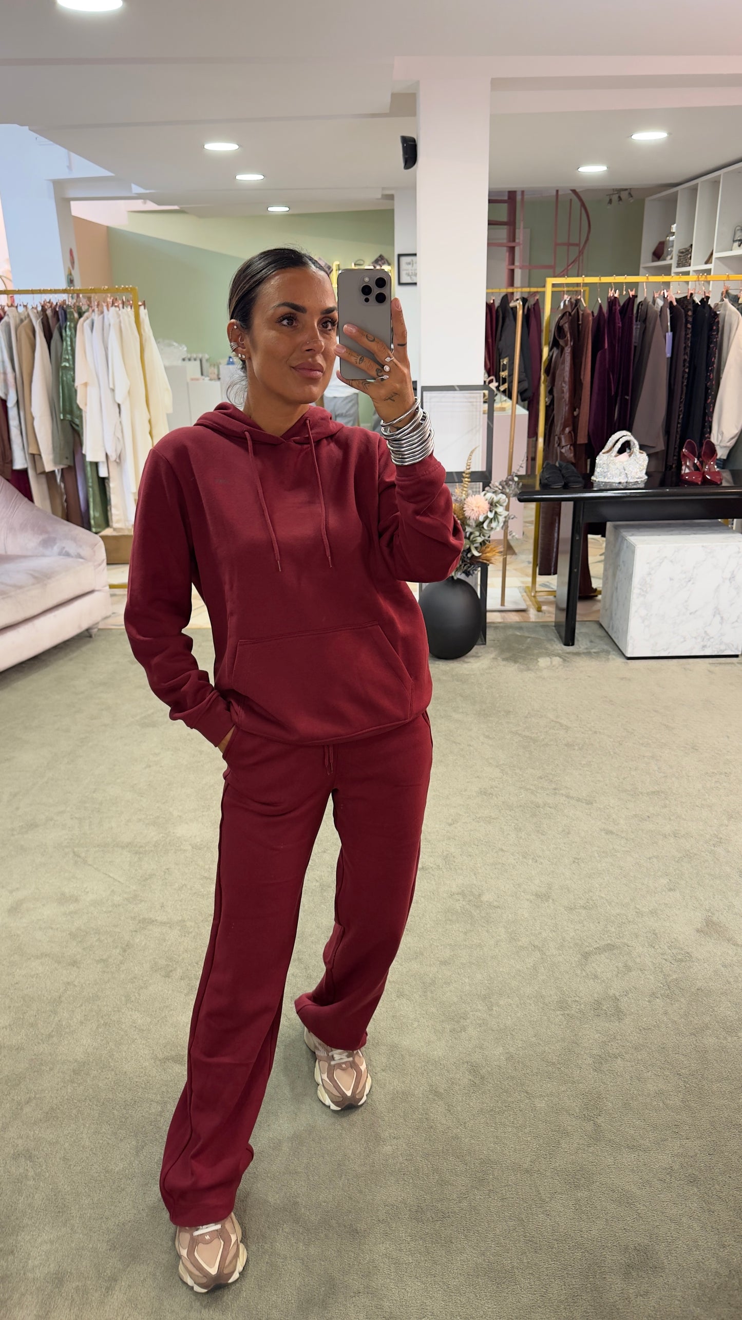 Joggers bordeaux con elastico jx