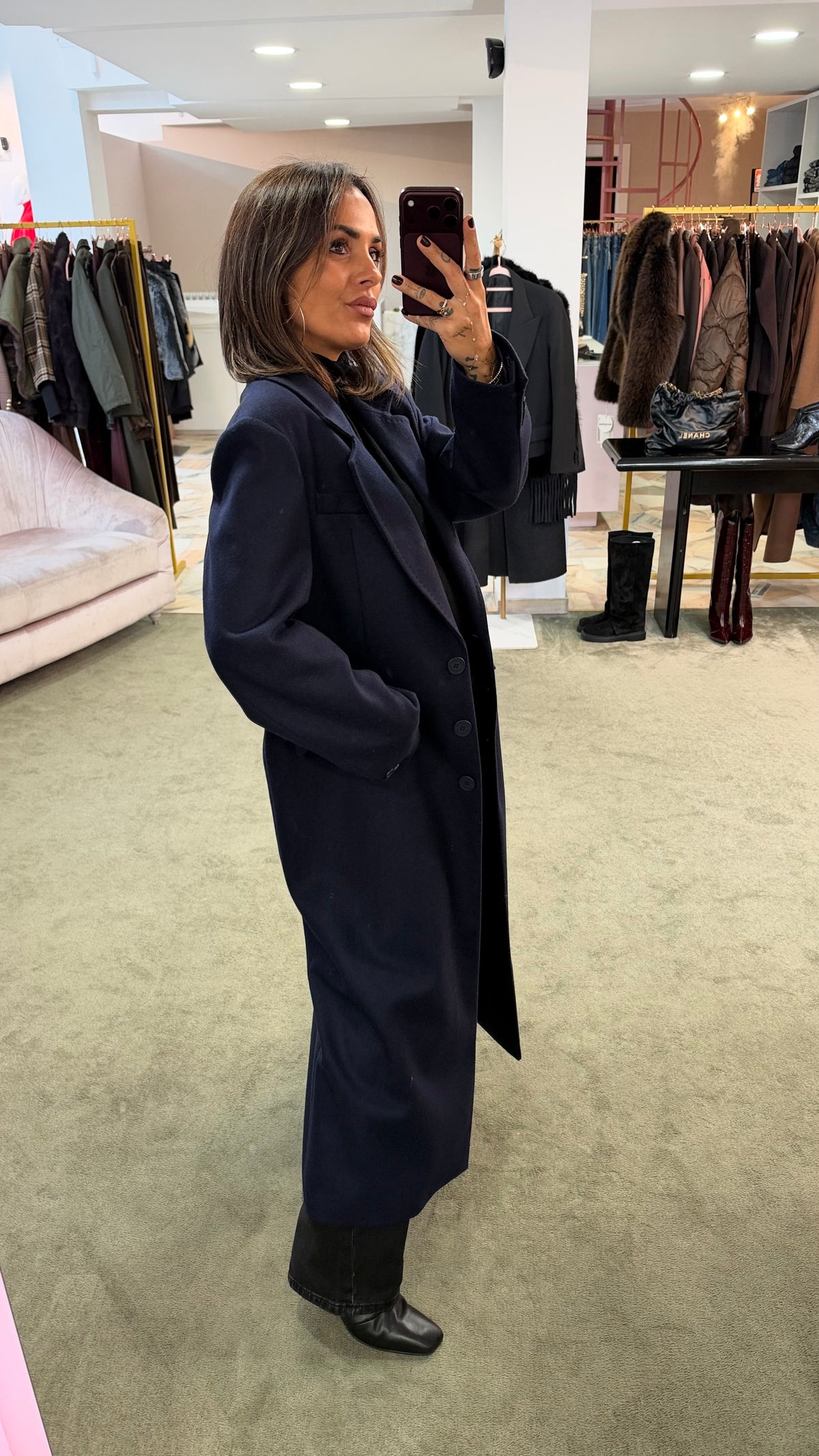 Cappotto blu notte monopetto over Mar de Margaritas