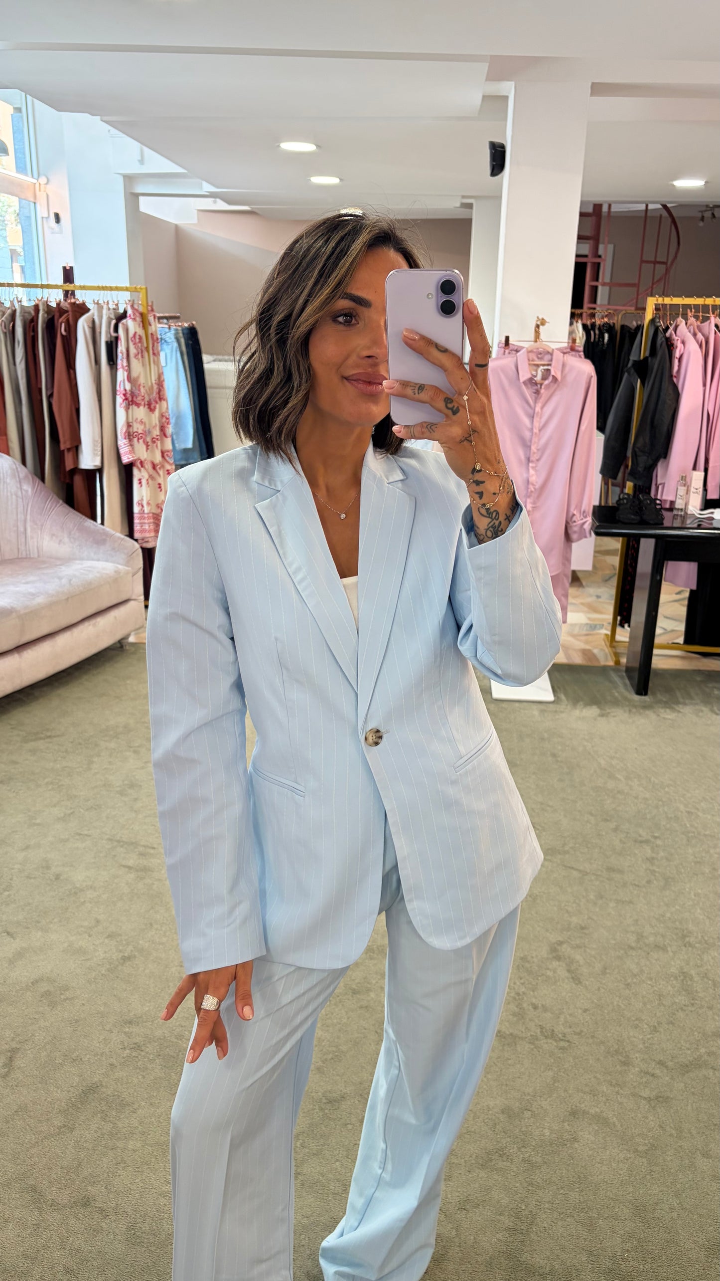 Blazer ellis azzurro gessato slim jx