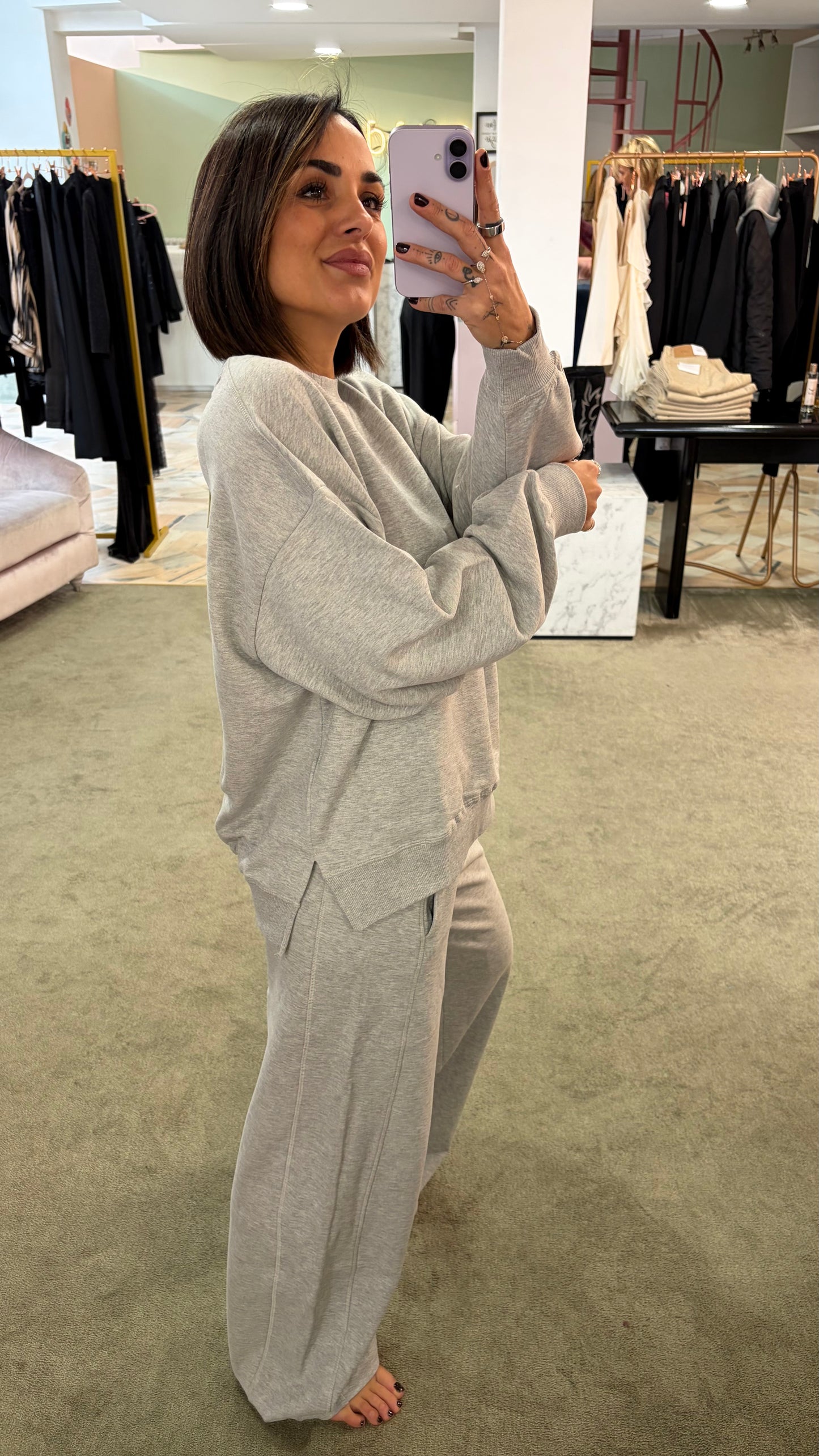 Felpa grigio chiaro girocollo jx