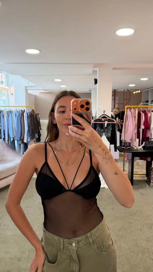 Body nero in tulle ks