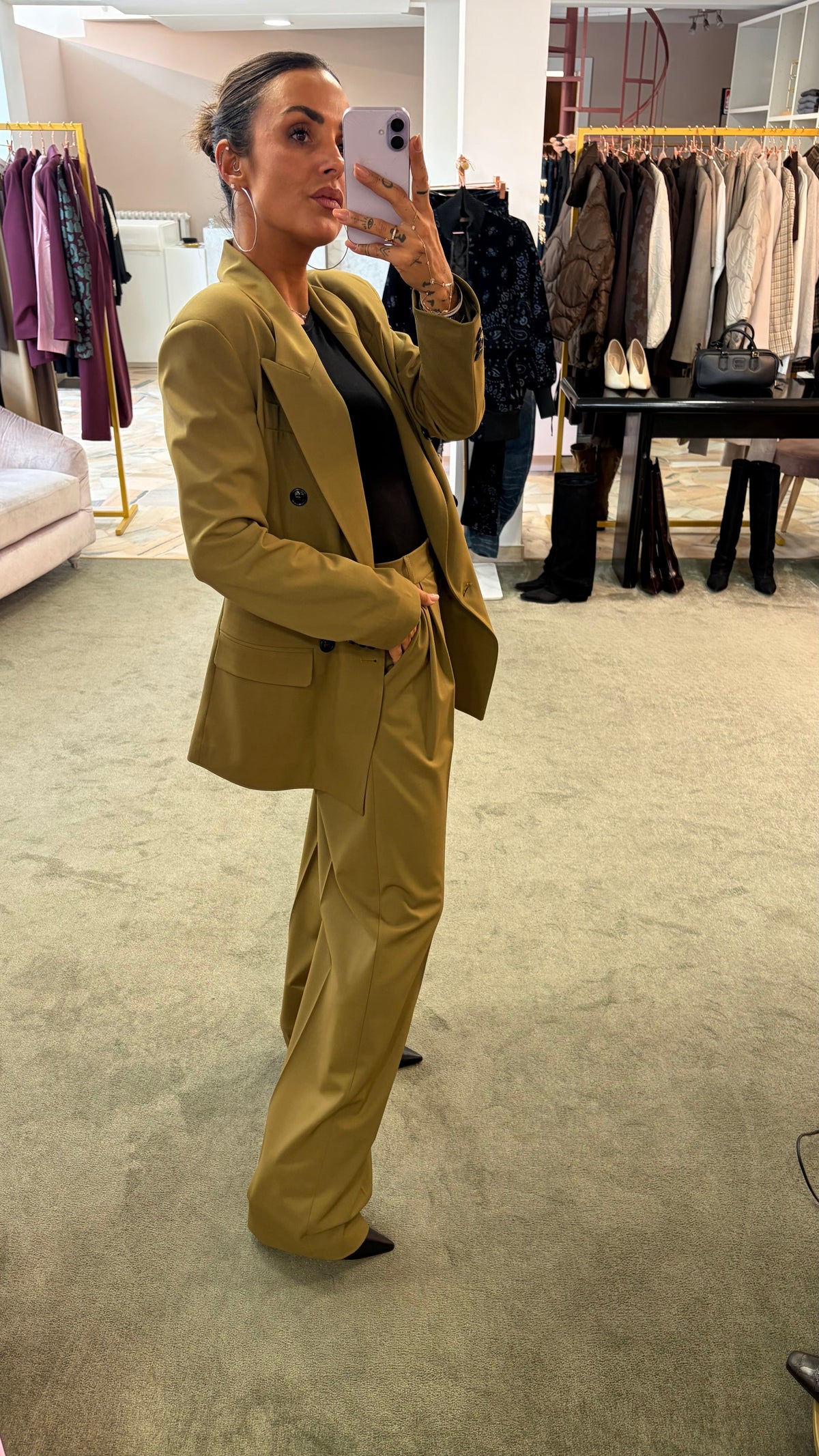 Pantaloni verdi oliva wide leg Actualee