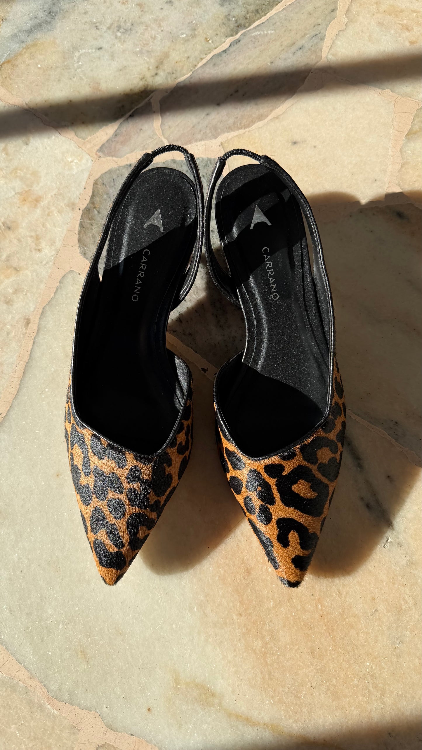Slingback leopardata tacco kitten