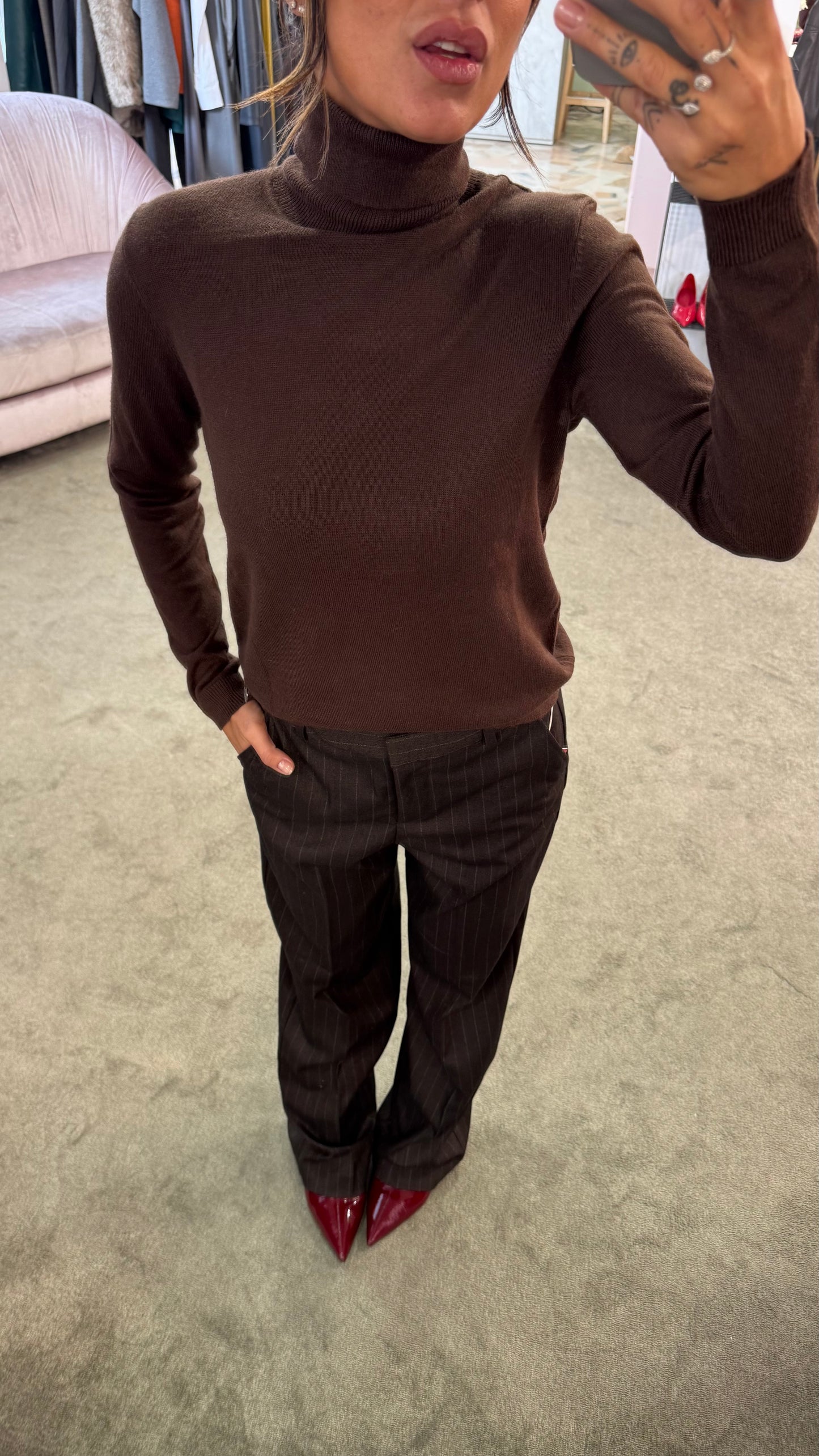 Dolcevita marrone  in angora tk