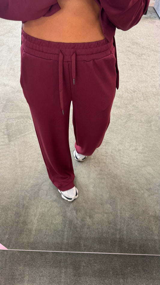 Joggers bordeaux in modal a palazzo sy
