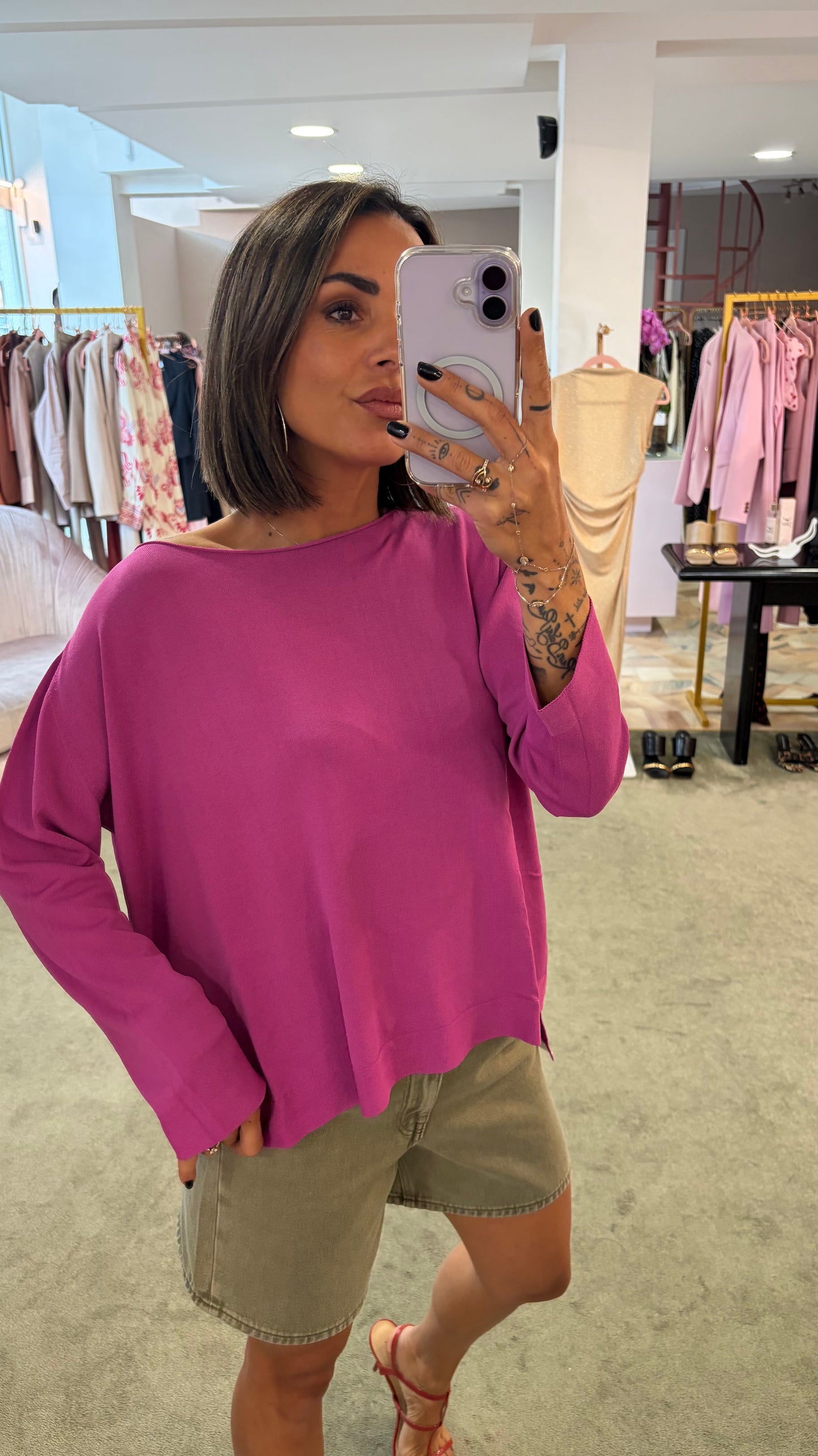 Shorts verde militare in denim jx