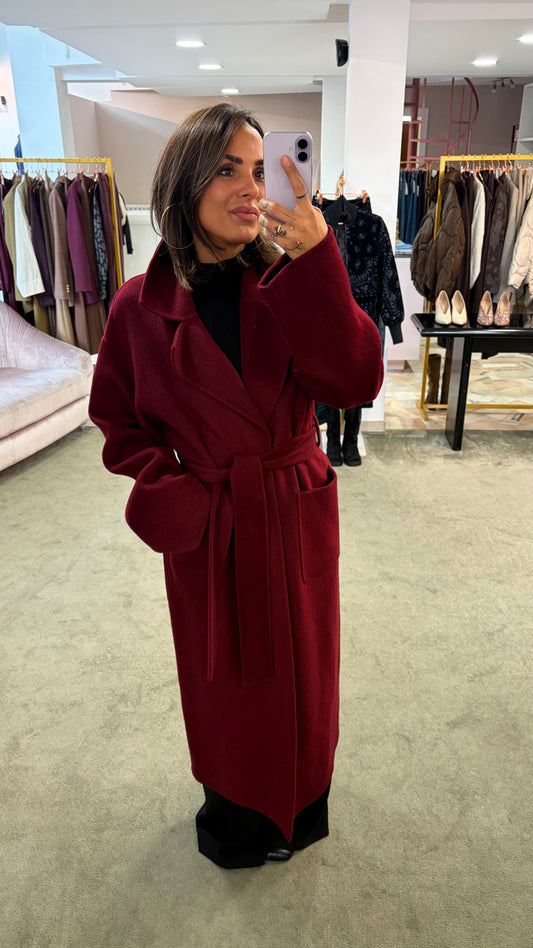 Cappotto bordeaux a vestaglia fr
