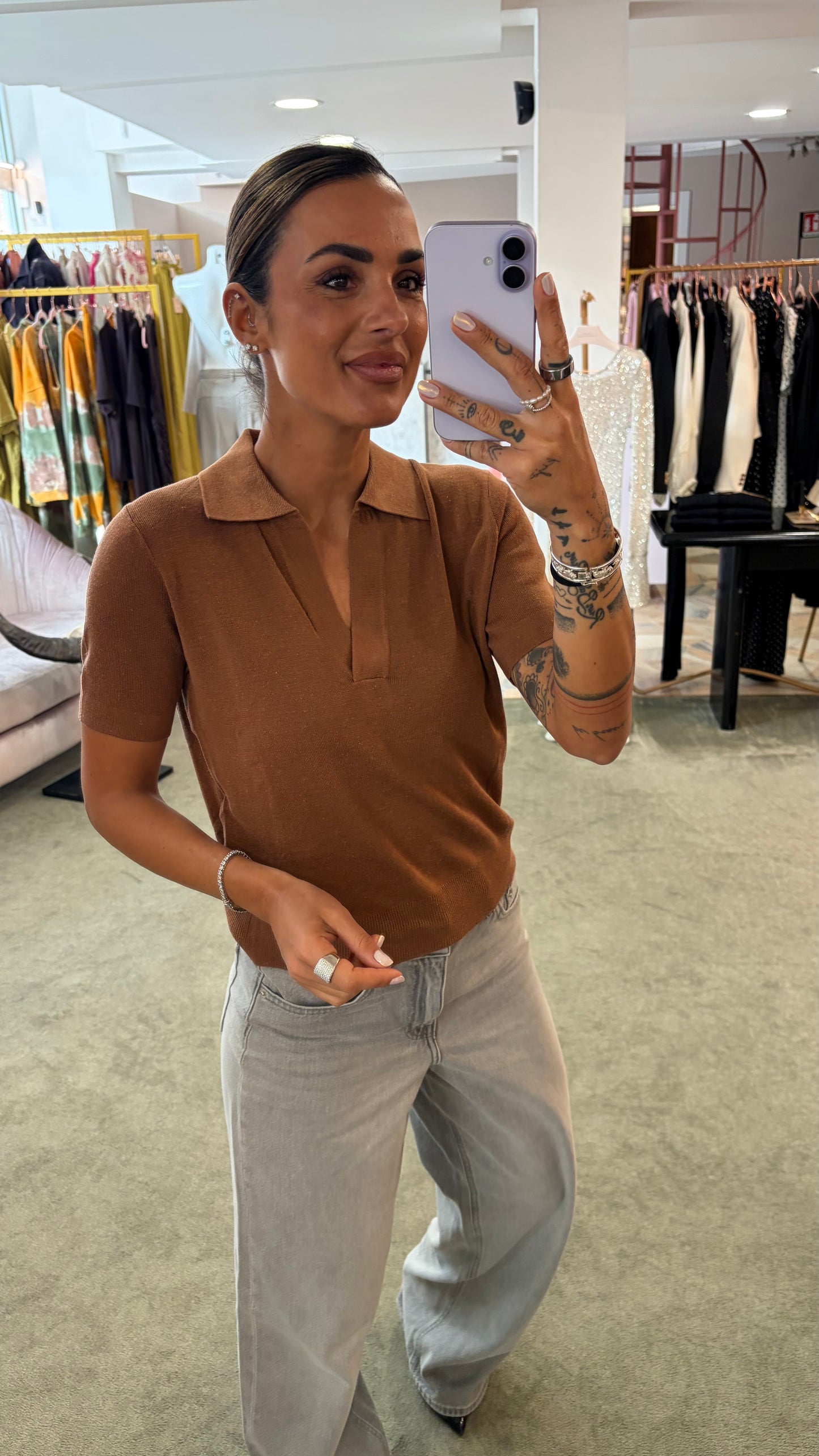 Polo tabacco manica corta glp