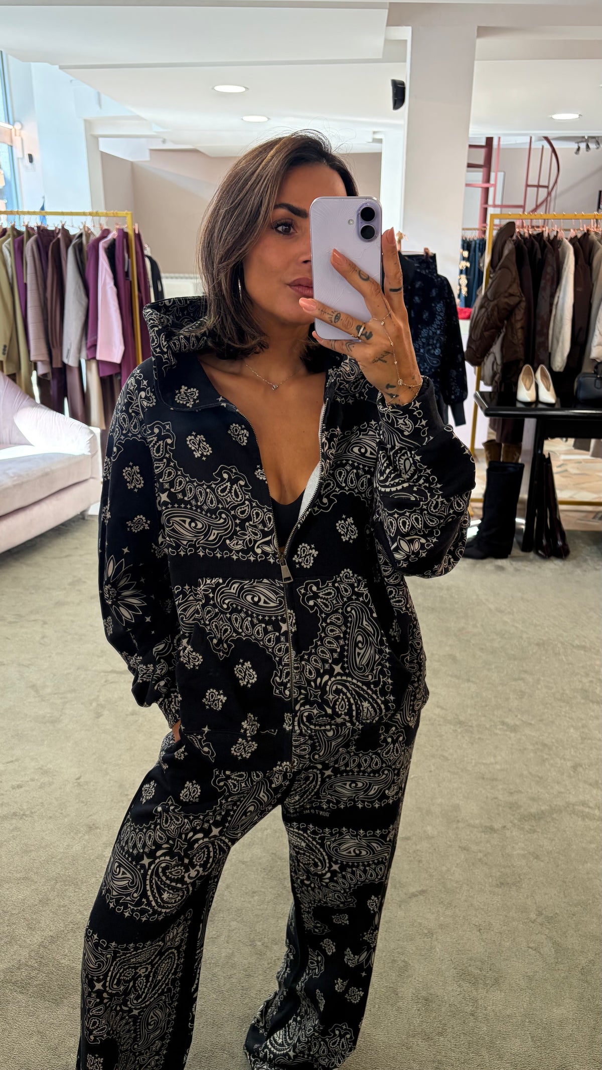 Felpa bandana nera con cappuccio e zip Don't@Me