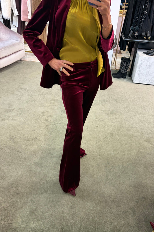 Pantaloni bordeaux in velluto Actualee