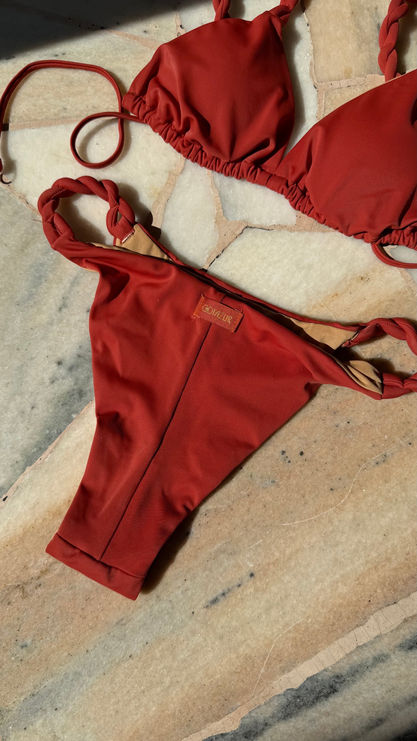 Bikini triangolo ruggine torchon Cotazur