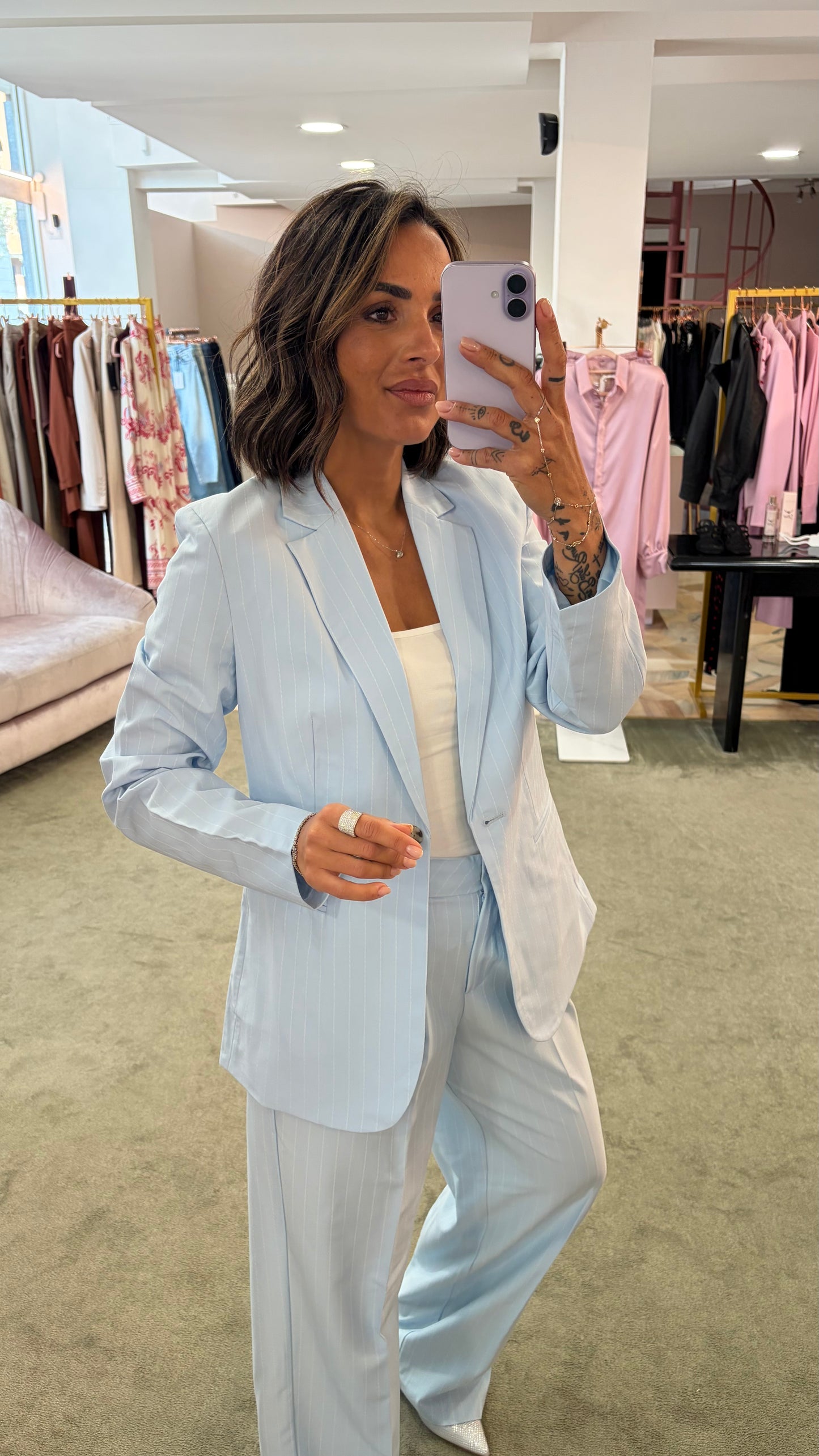 Blazer ellis azzurro gessato slim jx