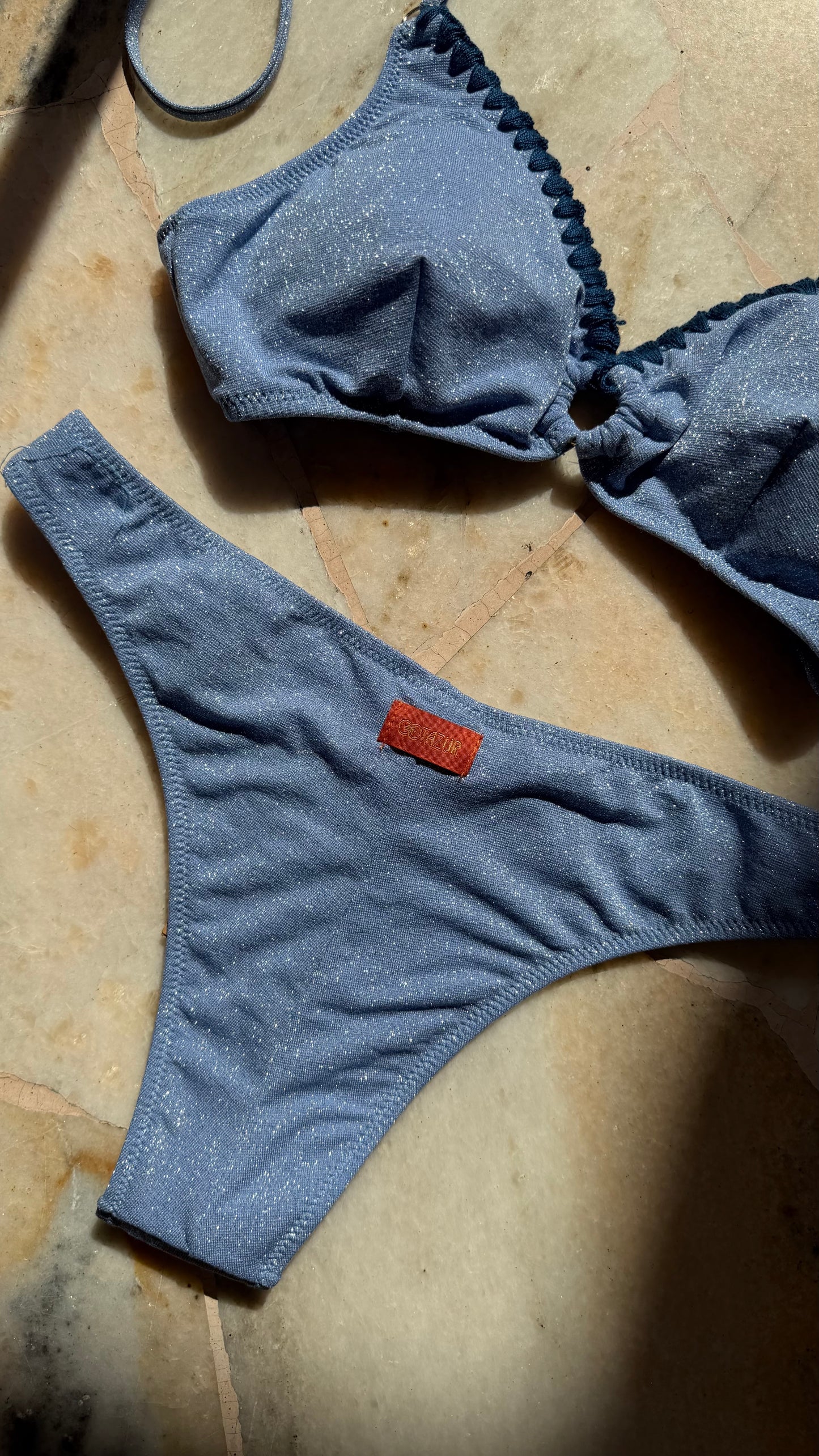 Bikini bralette azzurro lurex Cotazur