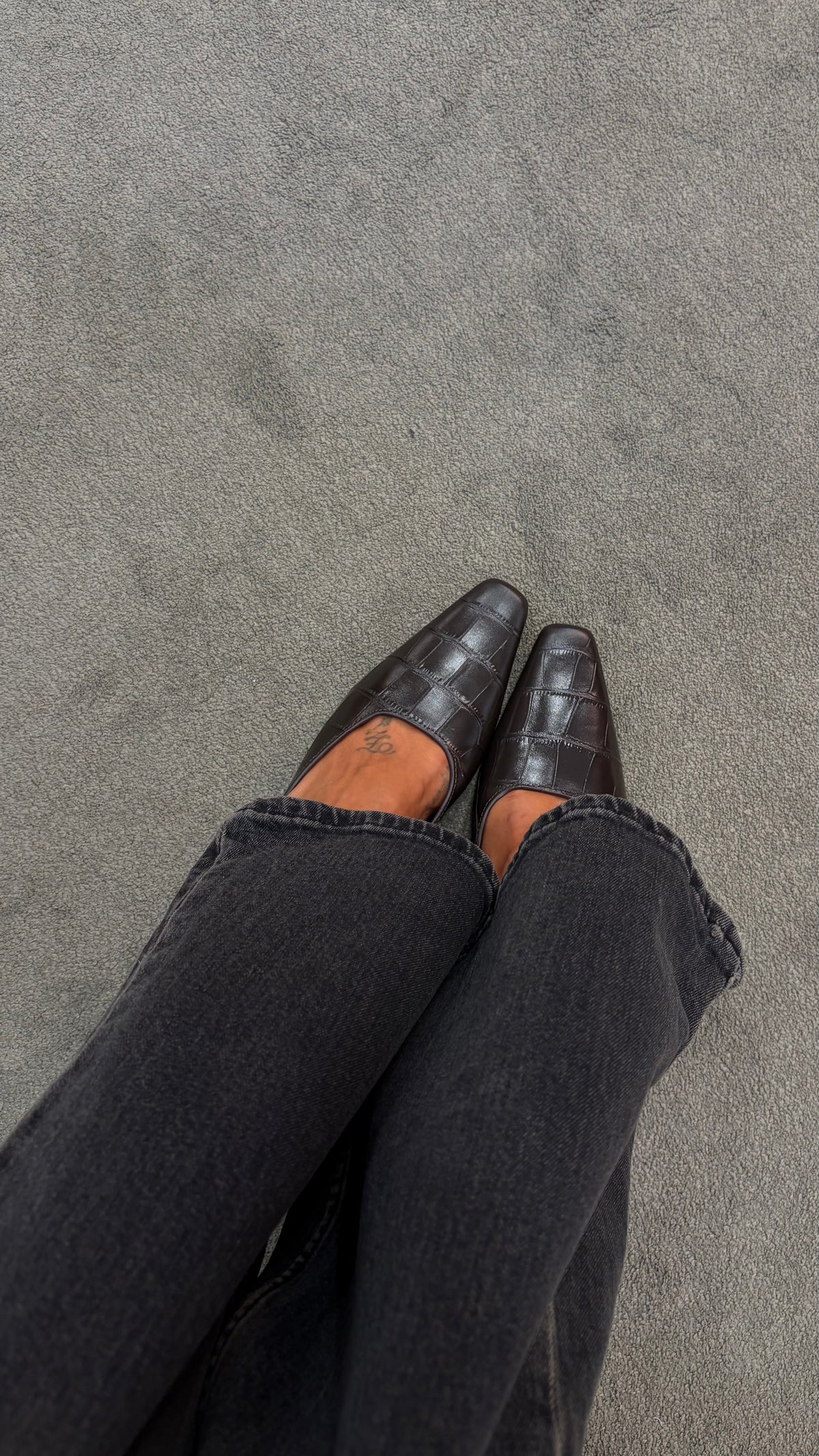 Mules marrore in pelle crocco sl