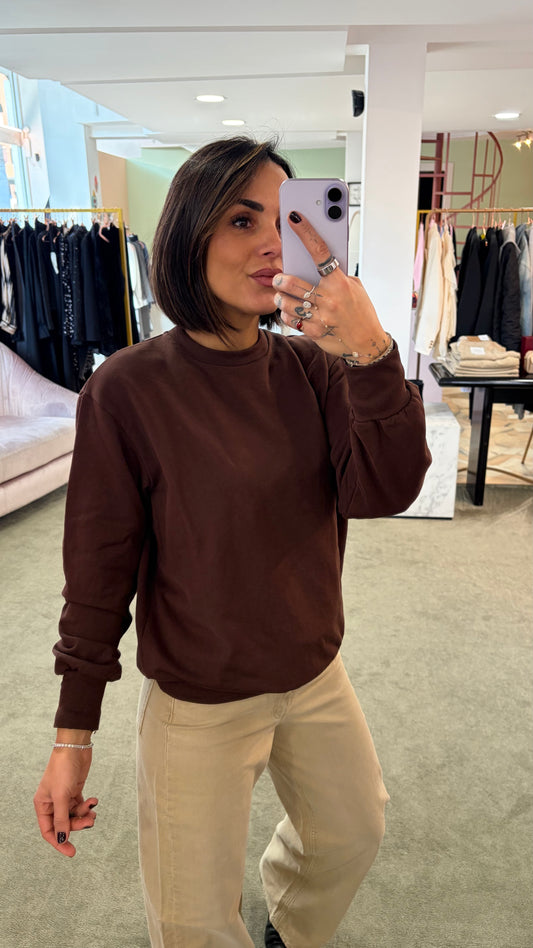 Felpa oversize marrone cioccolato gl