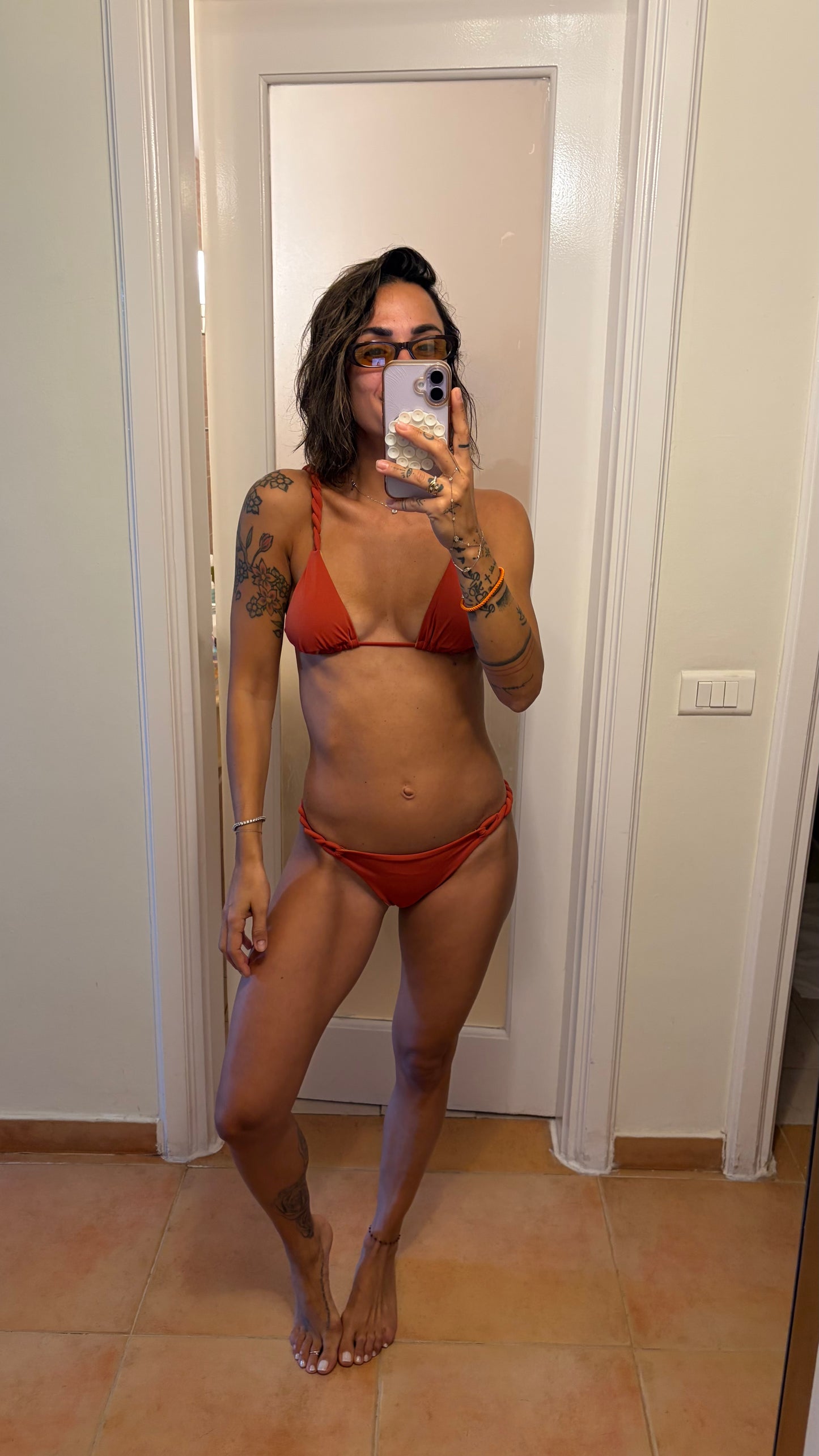 Bikini triangolo ruggine torchon Cotazur