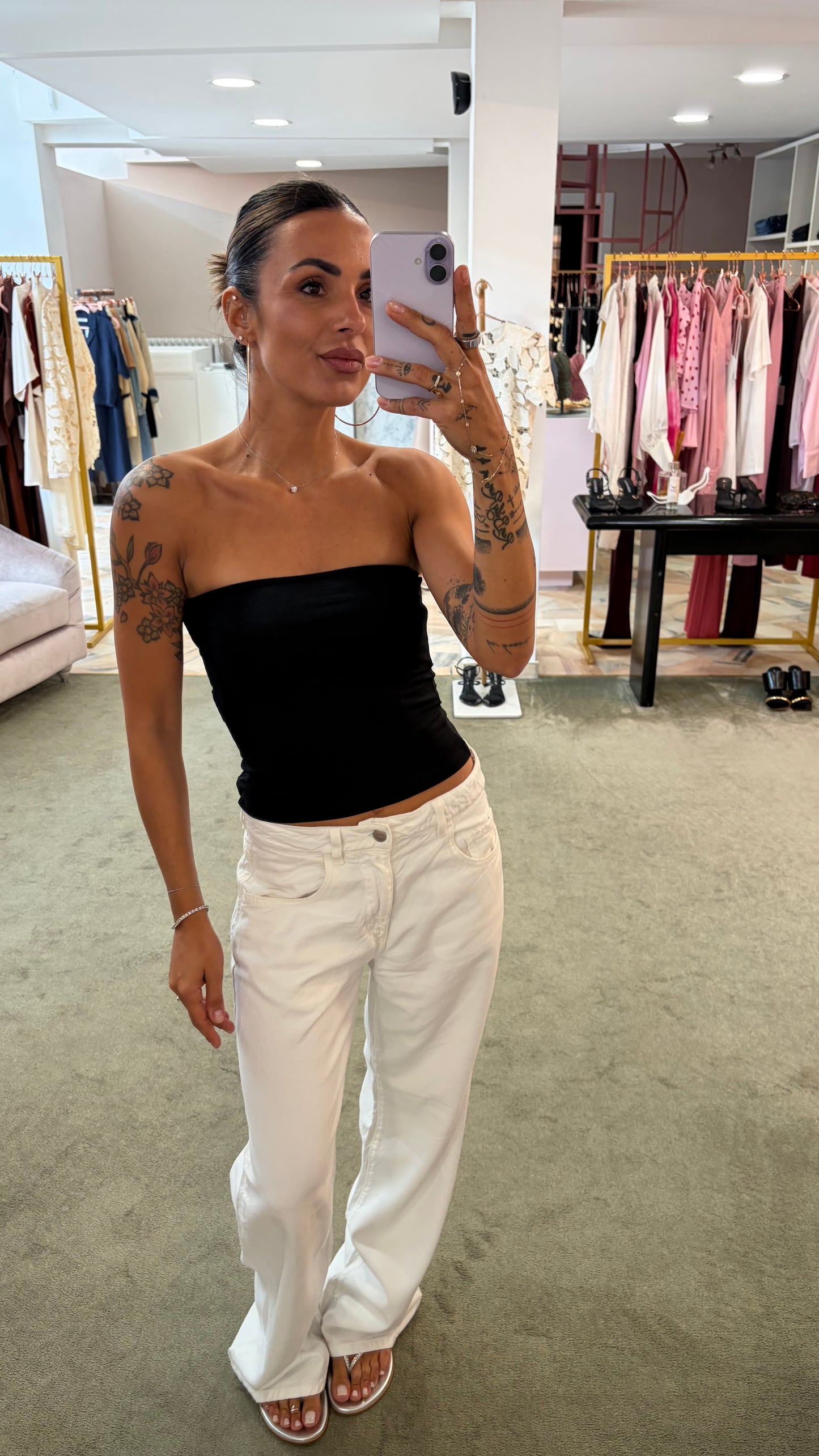 Top a fascia nero jx