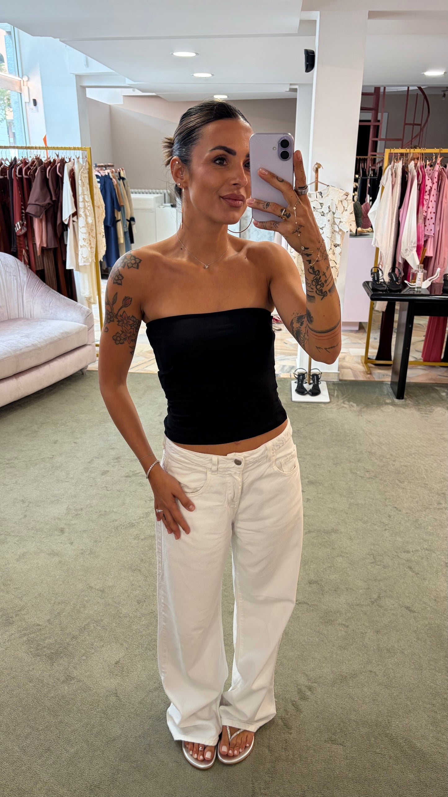 Top a fascia nero jx