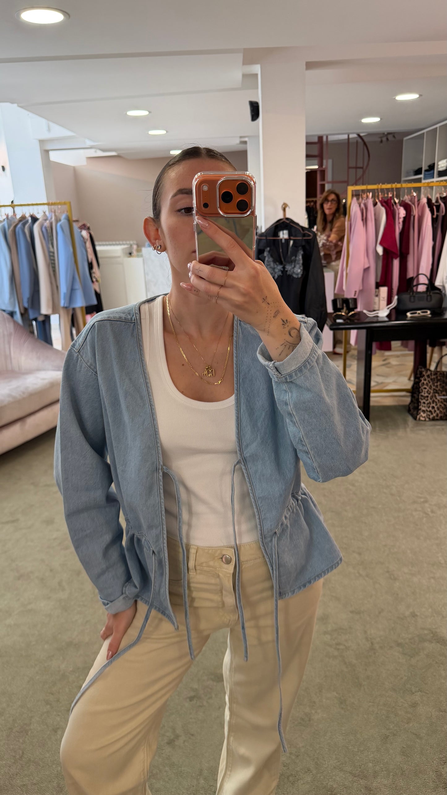 Camicia giacchino  in jeans con fiocchi jx