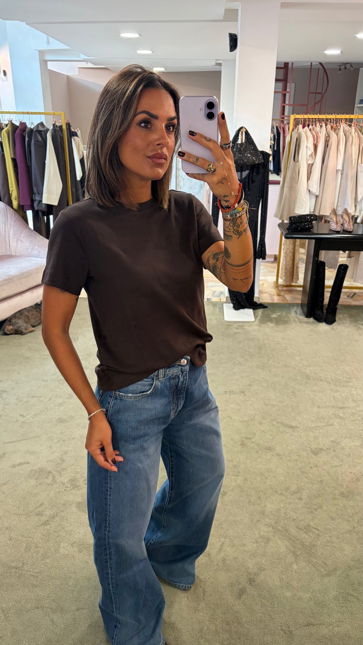 T-shirt regular naima marrone aw