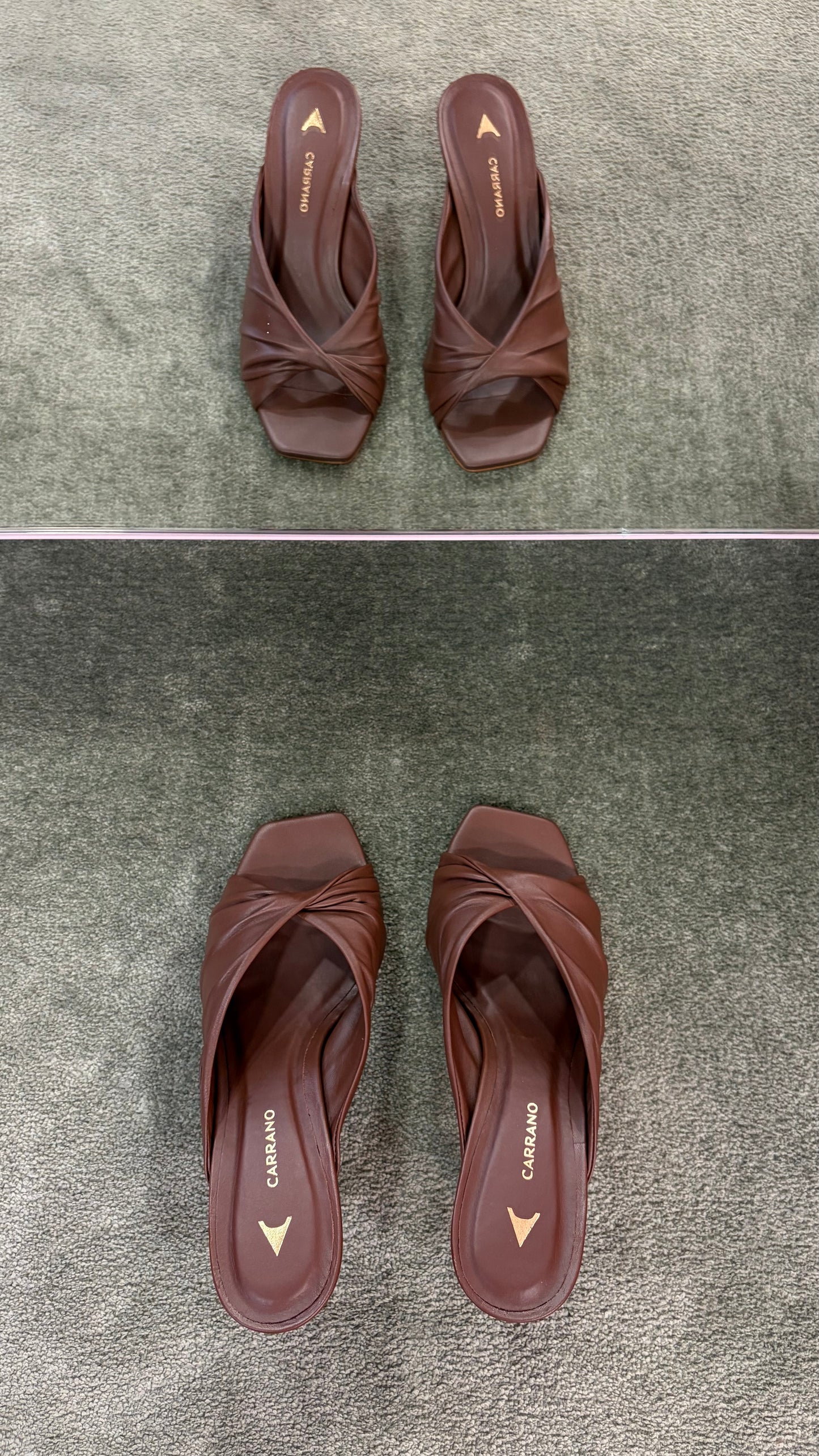 Ciabattina mules cioccolato con nodo