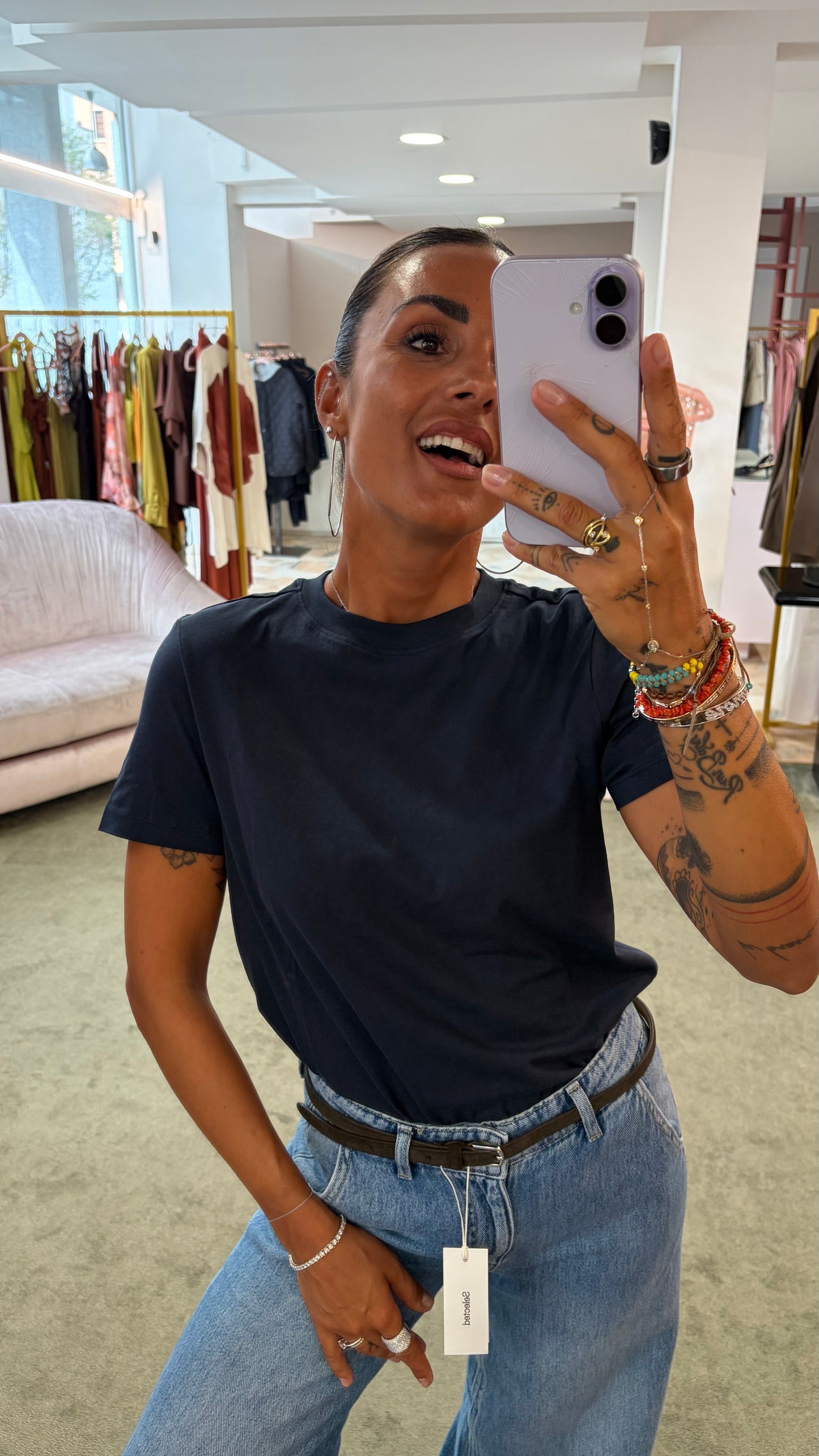 T-shirt blu notte essential sl