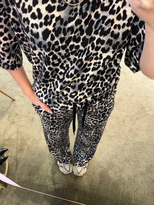 Pantaloni grey leopardati con coulisse sy