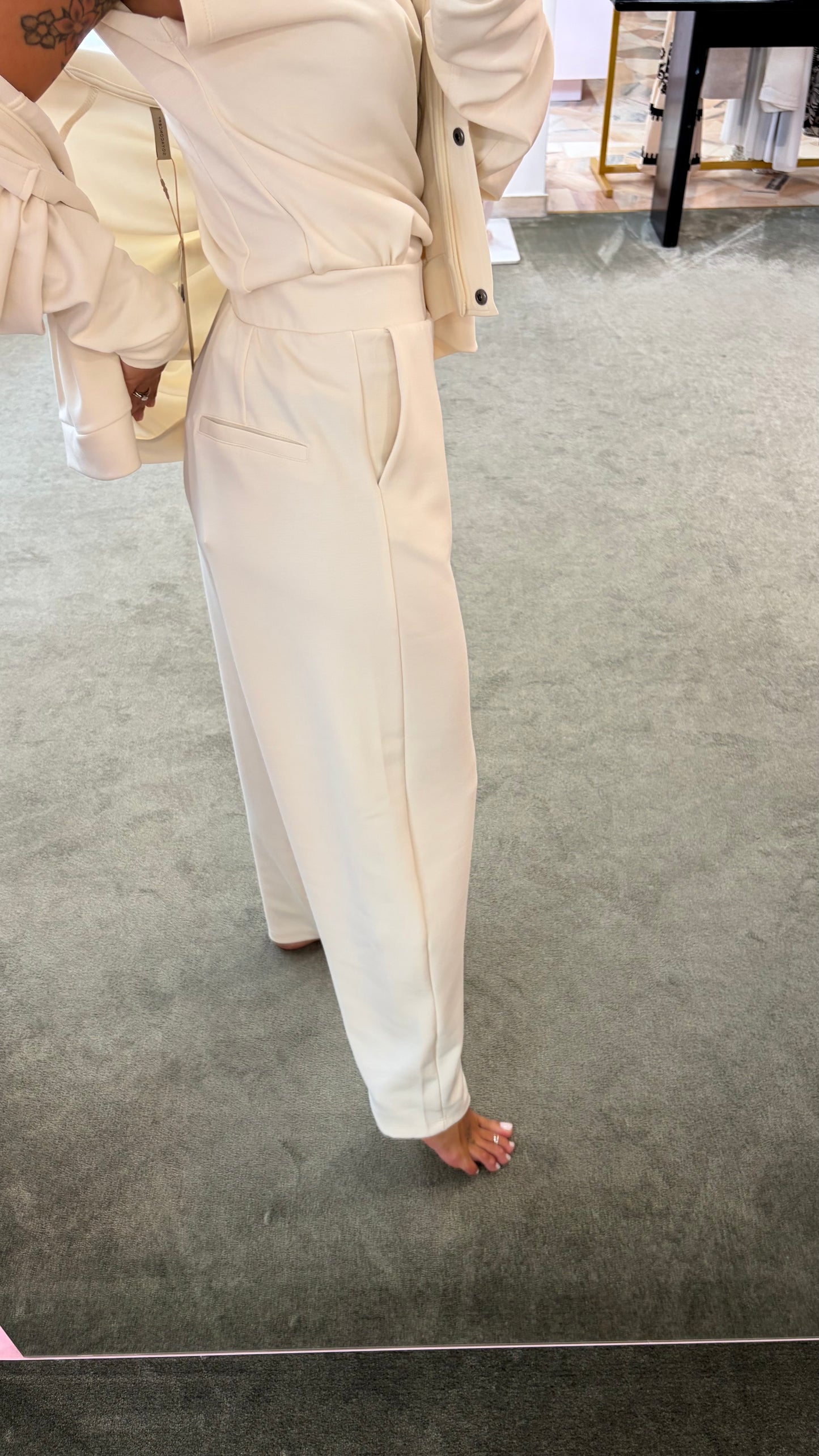 Felpa con zip panna in modal sy