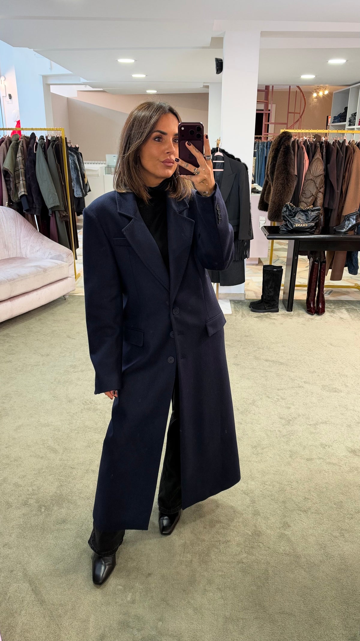 Cappotto blu notte monopetto over Mar de Margaritas