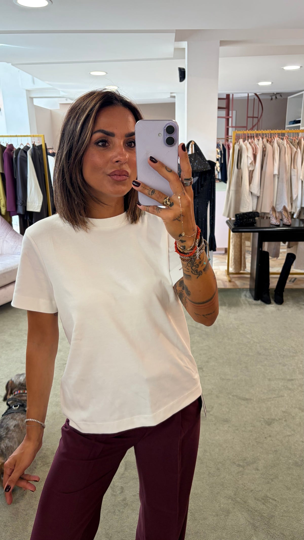 T-shirt regular manica corta naima bianca aw