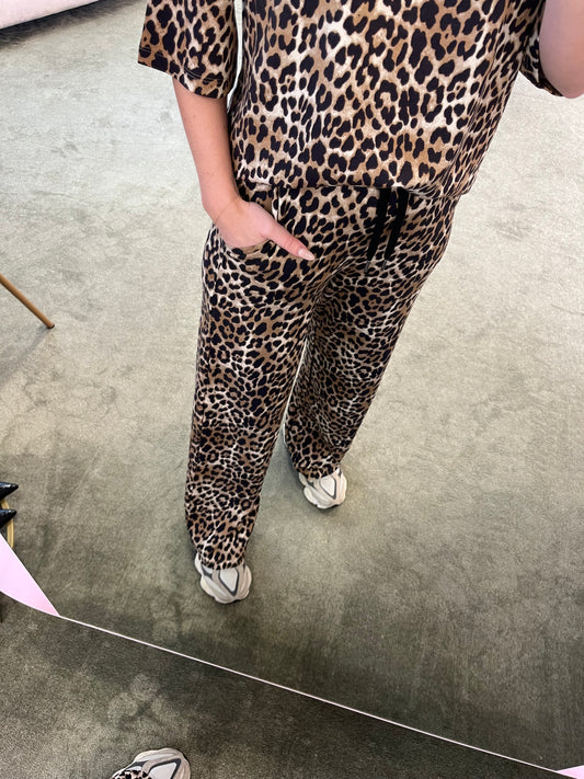 Pantaloni brown leopardati con coulisse sy