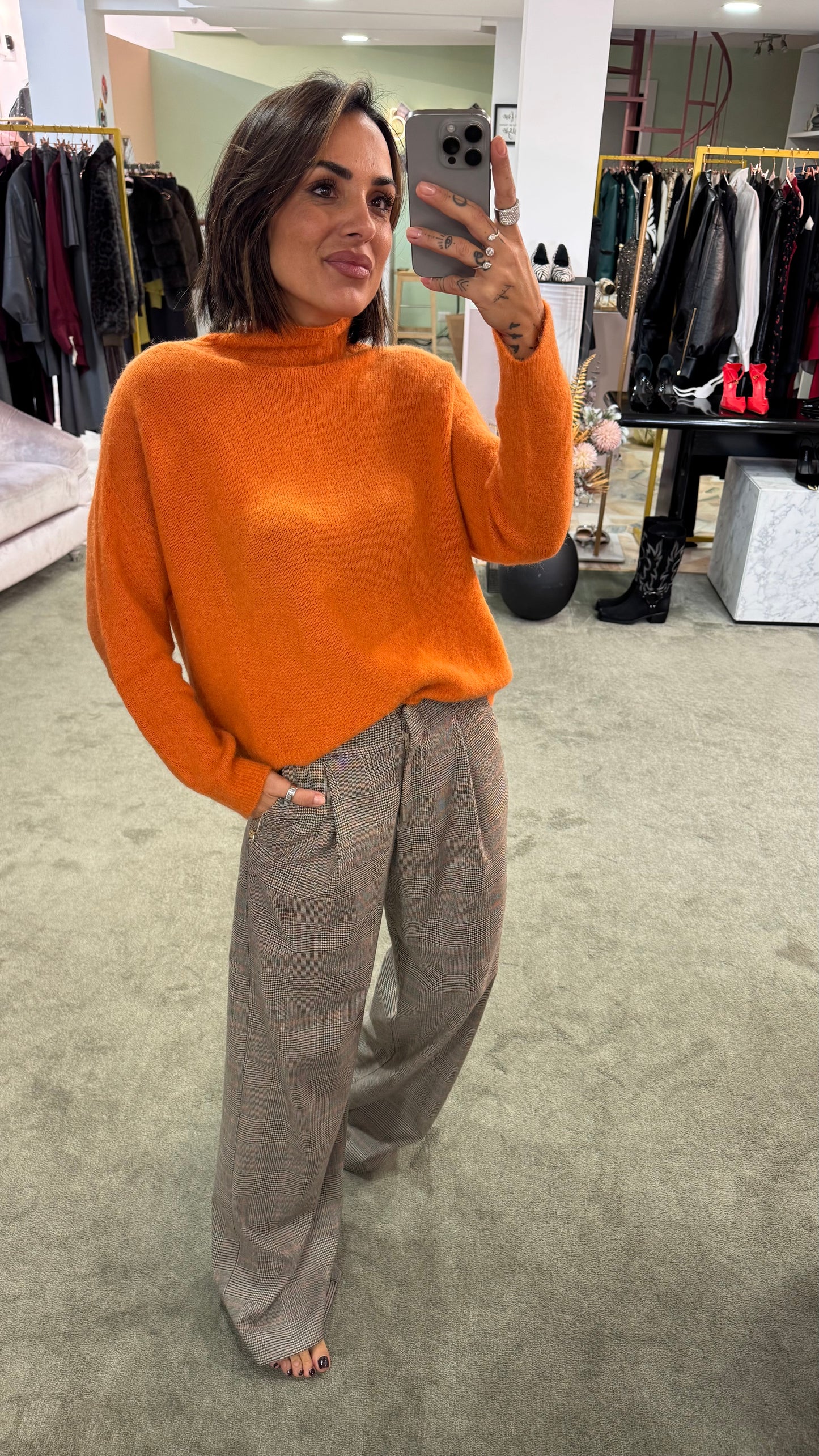 Pantaloni principe di galles con pences Hinnominate