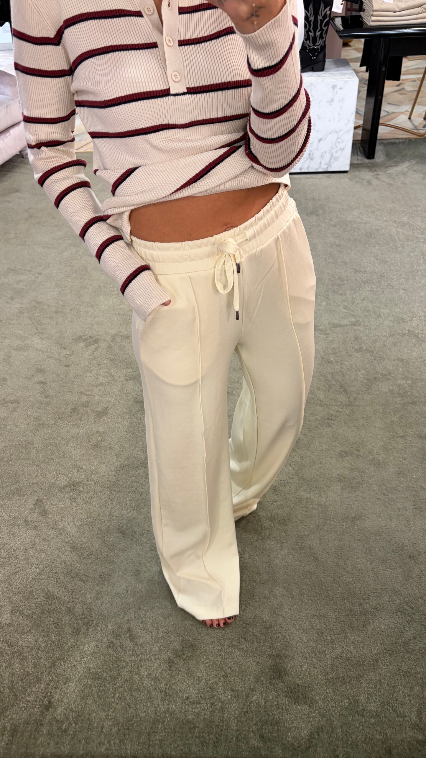 Joggers panna con coulisse in modal sy