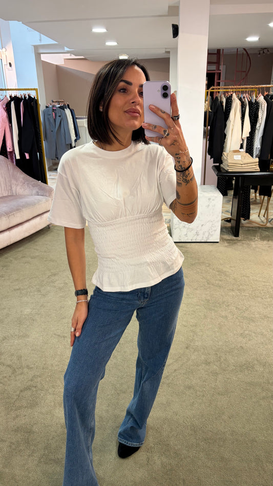 T-shirt bianca bustier jx