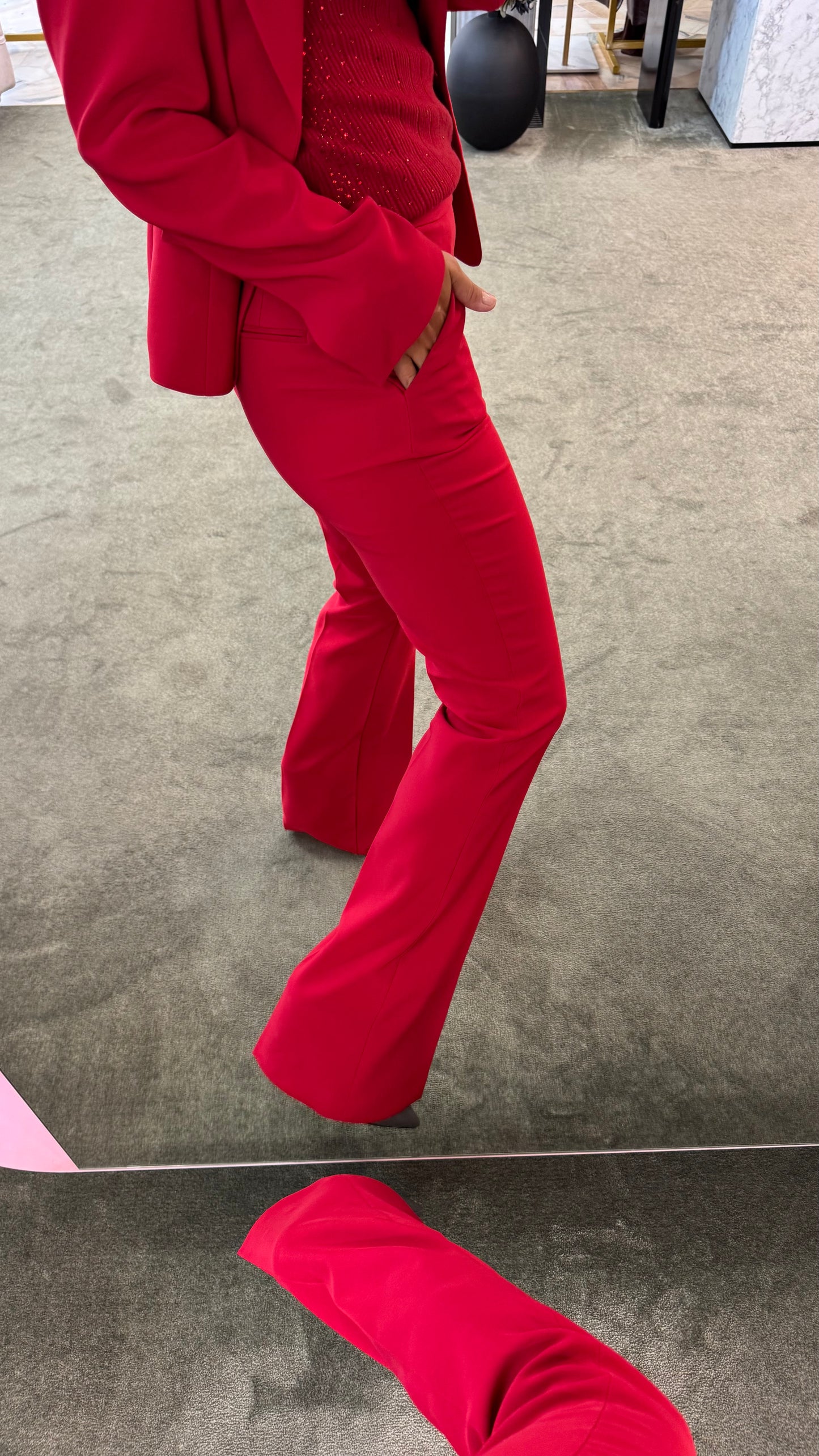 Pantaloni rossi zampa  fr