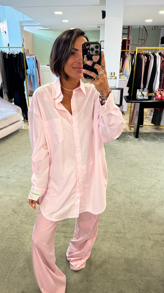 Camicia rosa a righe over hinnominate