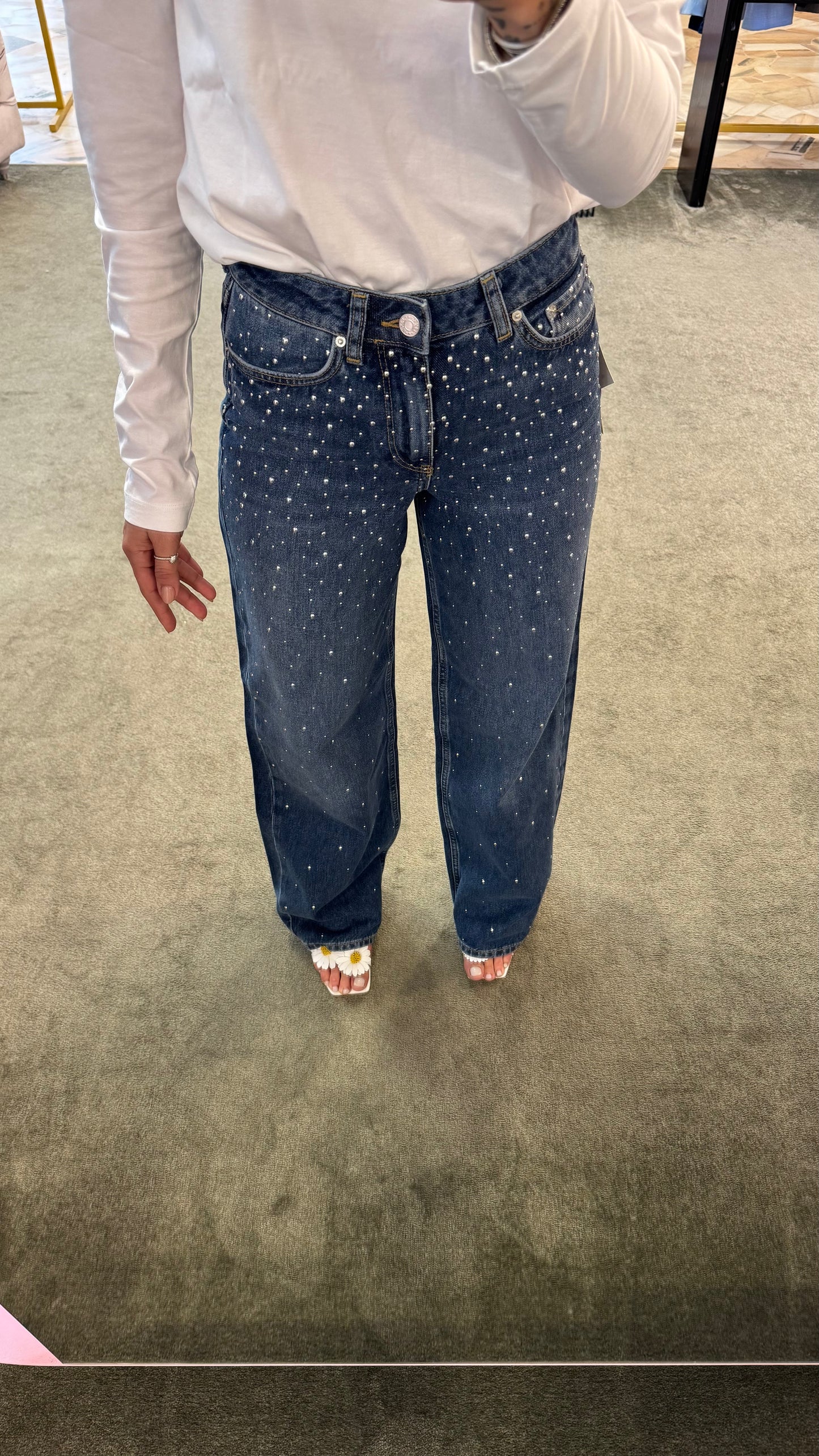 Jeans tokyo wideleg borchie