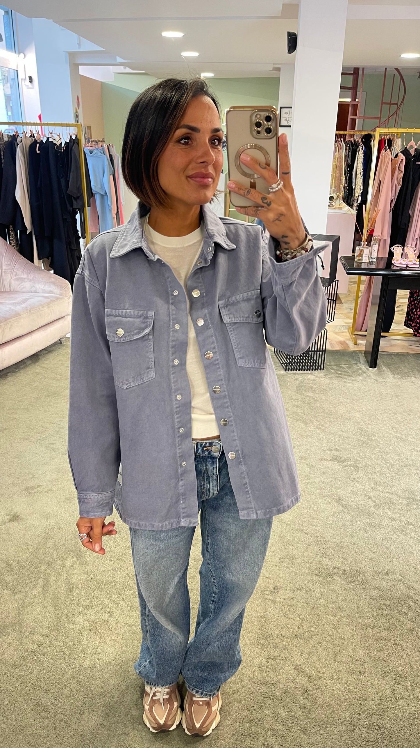 Camicia in jeans azzurro polvere over hinnominate