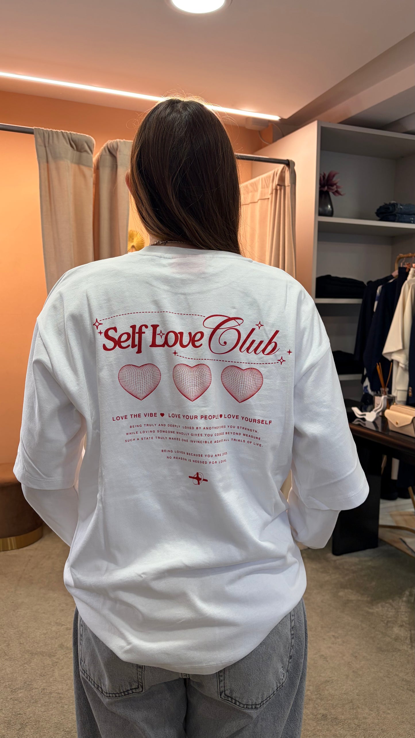 T-shirt bianca San Valentino self-love