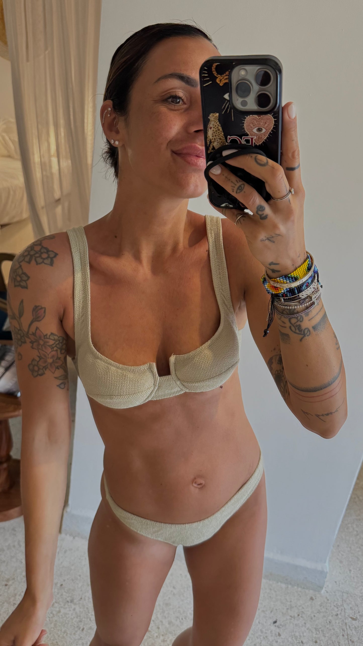 Bikini ferretto goffrato beige Me Fui