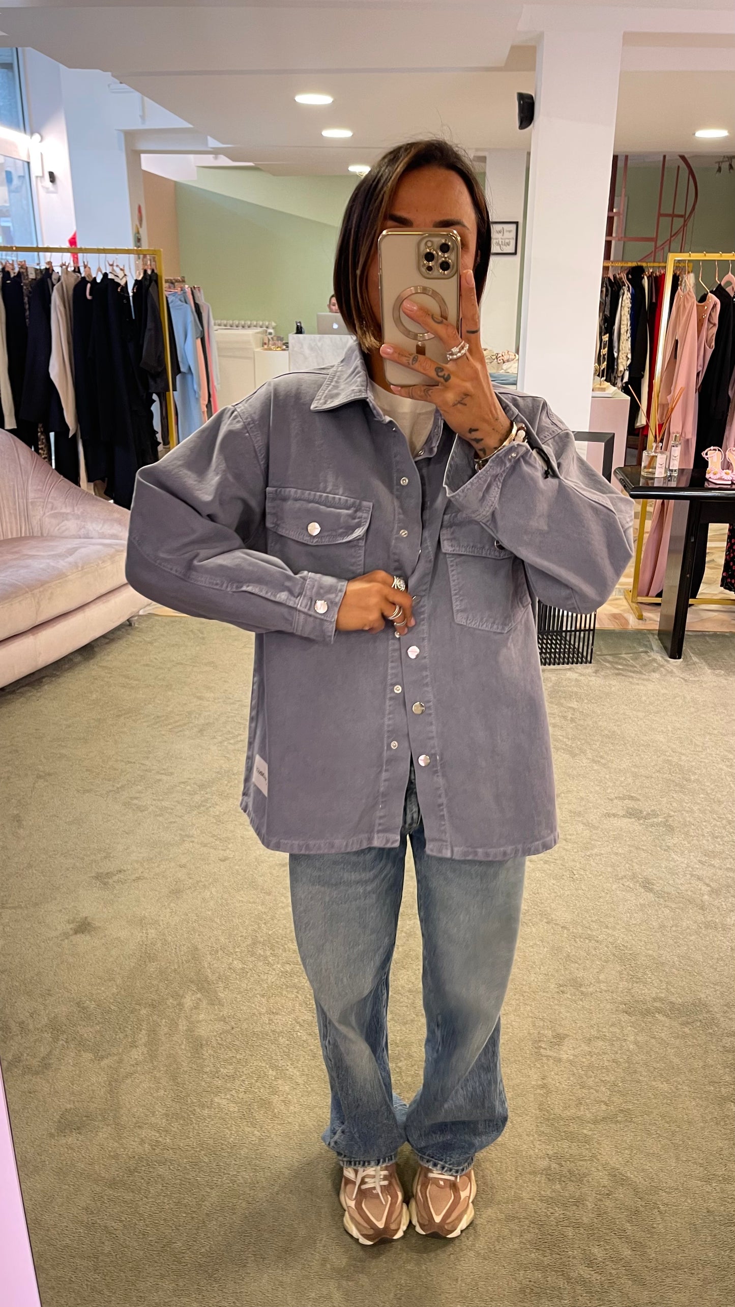 Camicia in jeans azzurro polvere over hinnominate