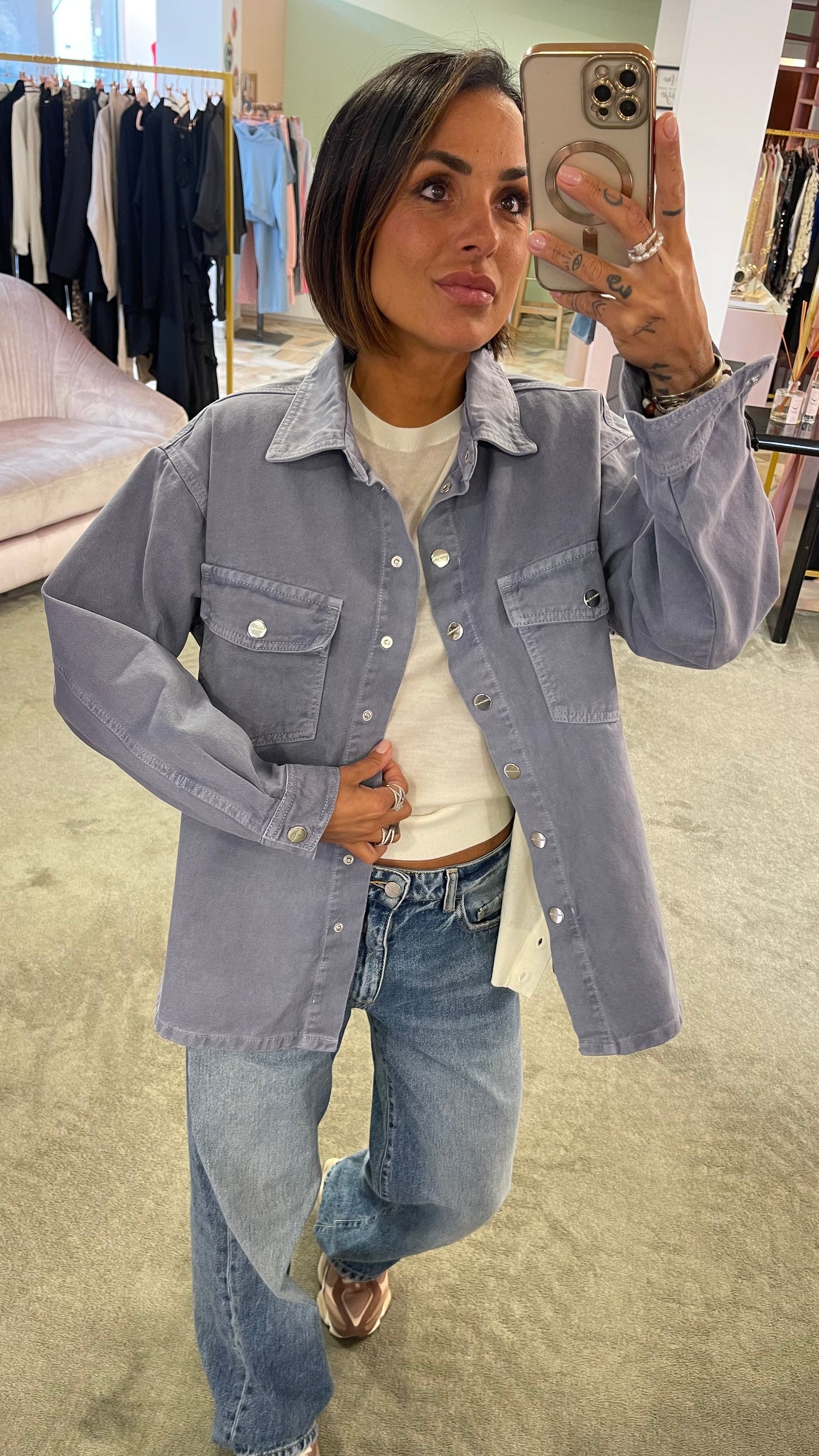 Camicia in jeans azzurro polvere over hinnominate