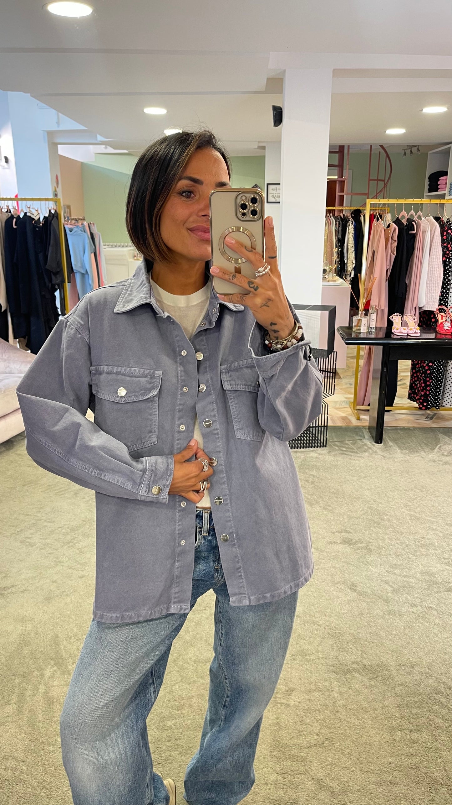 Camicia in jeans azzurro polvere over hinnominate