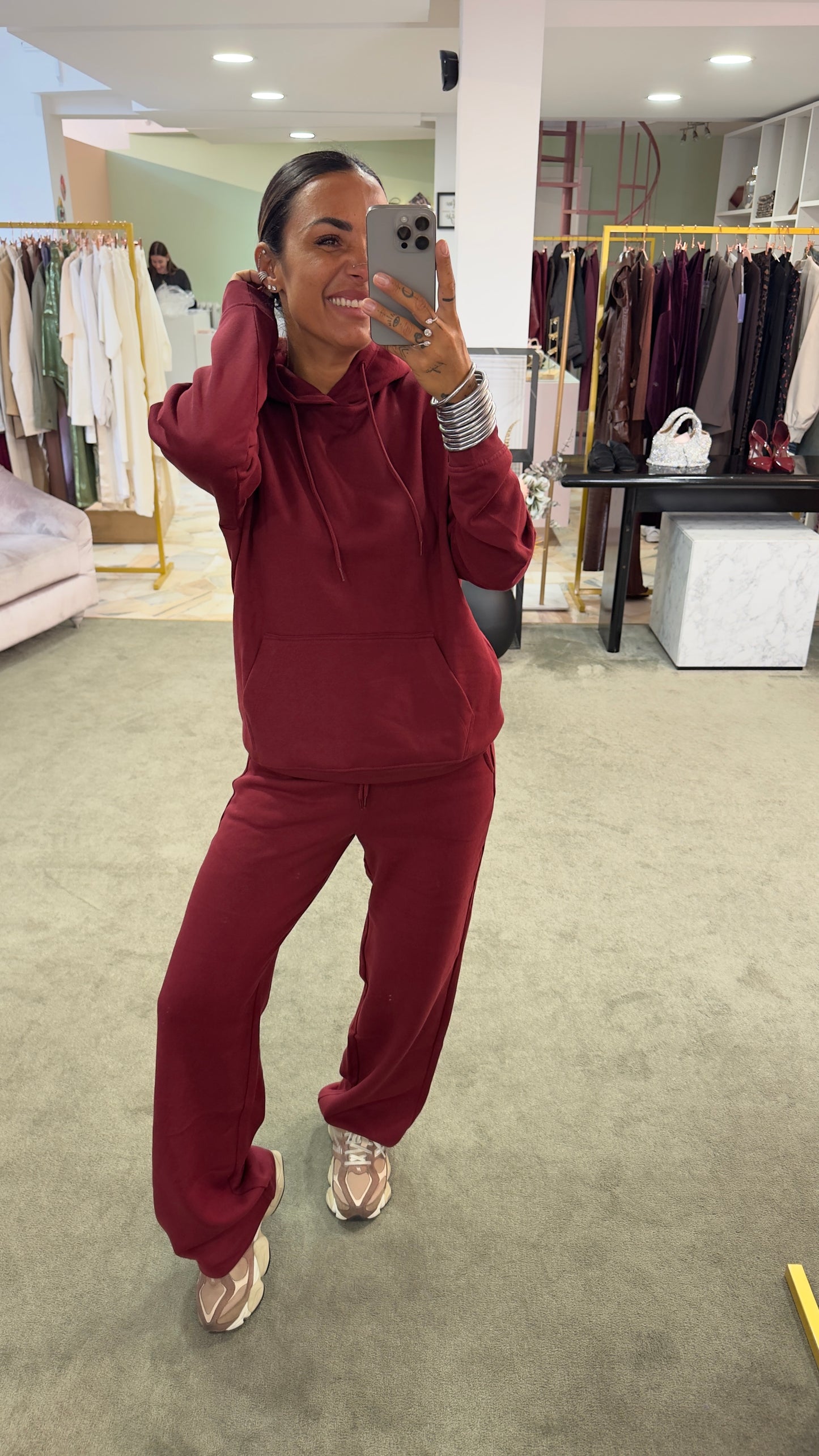 Joggers bordeaux con elastico jx