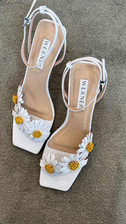 Sandalo margherite bianco